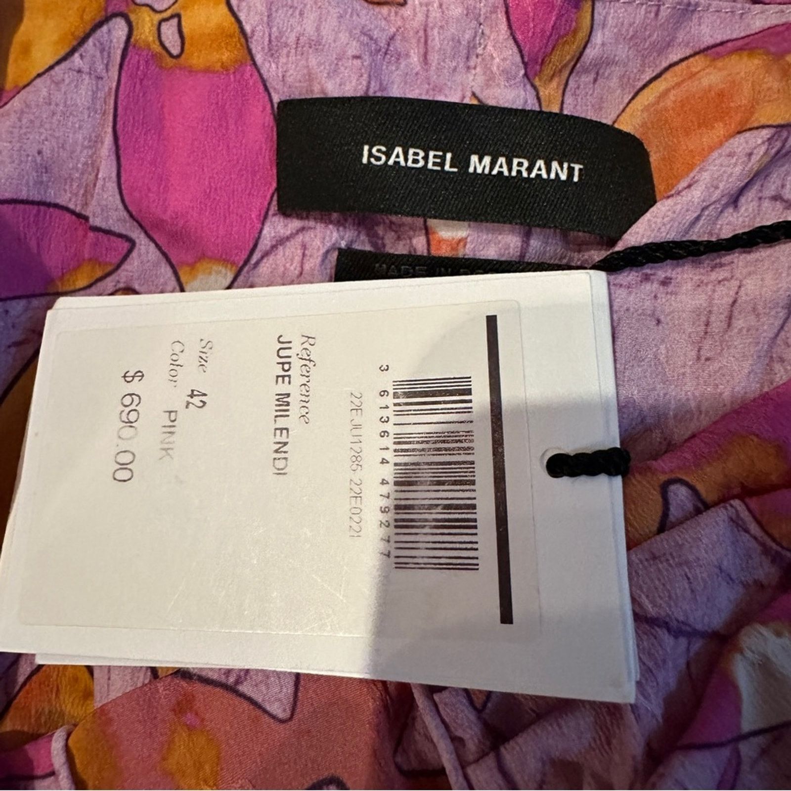 Isabel Marant Isabel Marant Jupe Milendi Pink Floral Ruched Mini Skirt Size 30" / US 8 / IT 44 - 6 Thumbnail