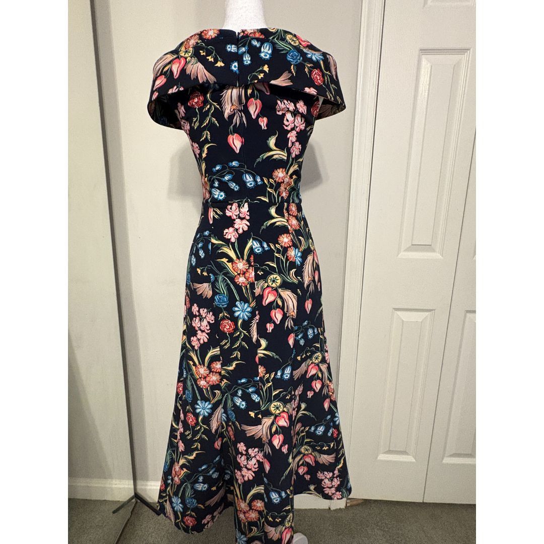 Peter Pilotto Peter Pilotto Blue Floral Print V-Neck Long A-Line Dress Size M / US 6-8 / IT 42-44 - 8 Thumbnail