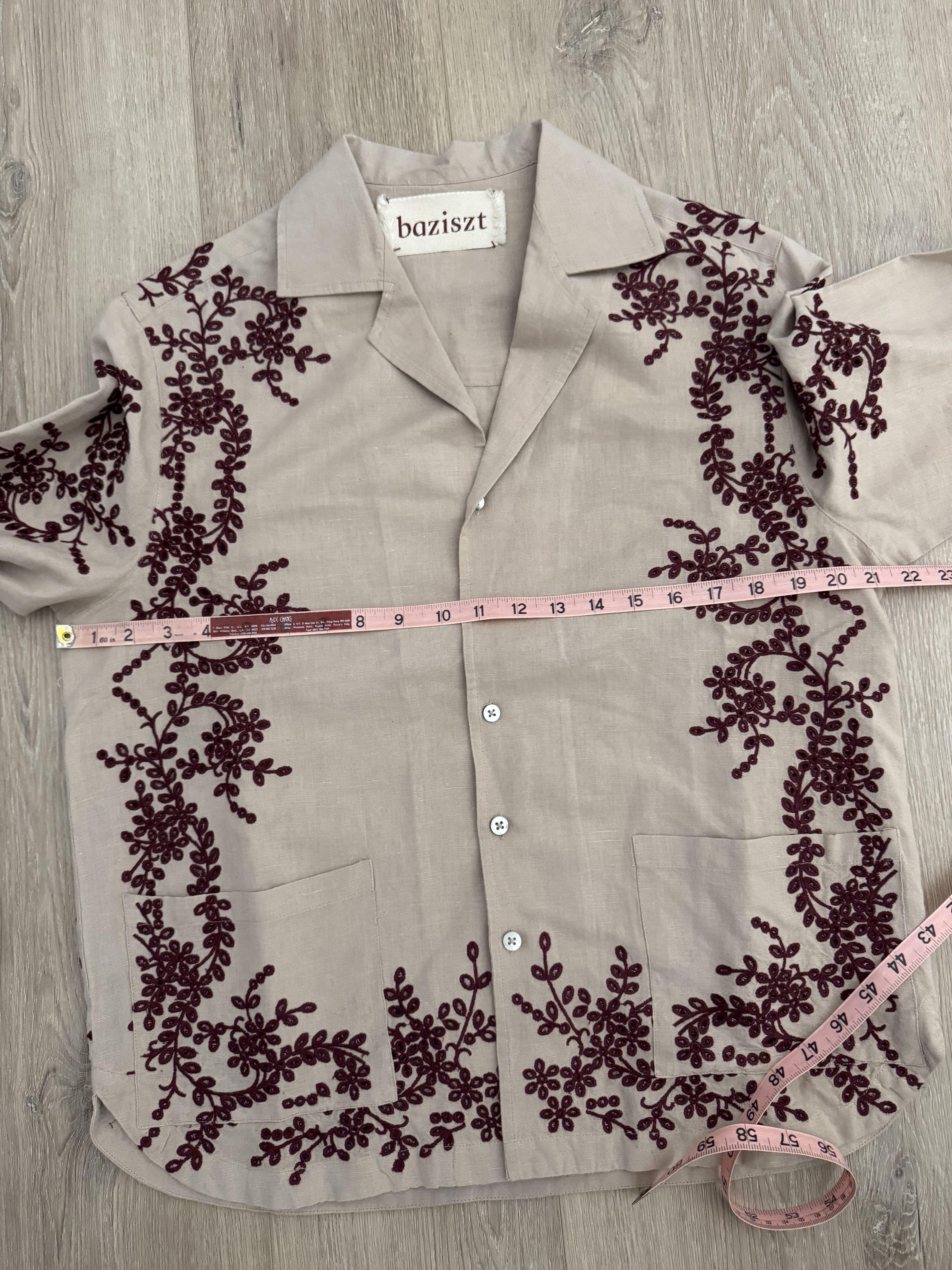 Other Baziszt Vines Embroidered Camp Collar Shirt Size US S / EU 44-46 / 1 - 8 Thumbnail