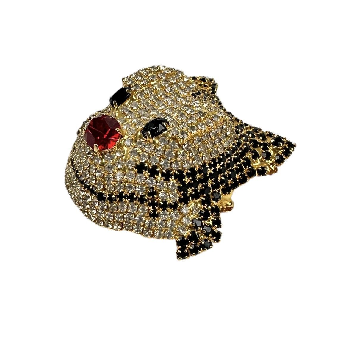 Vintage Vintage Gold Plated Felix the Cat Swarovski Crystal Brooch Size ONE SIZE - 3 Thumbnail