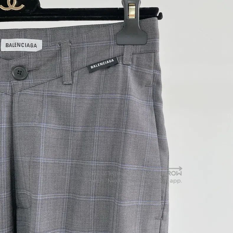 Balenciaga Balenciaga Gray Plaid Pants, Size 36 Size US 36 / EU 52 - 3 Thumbnail