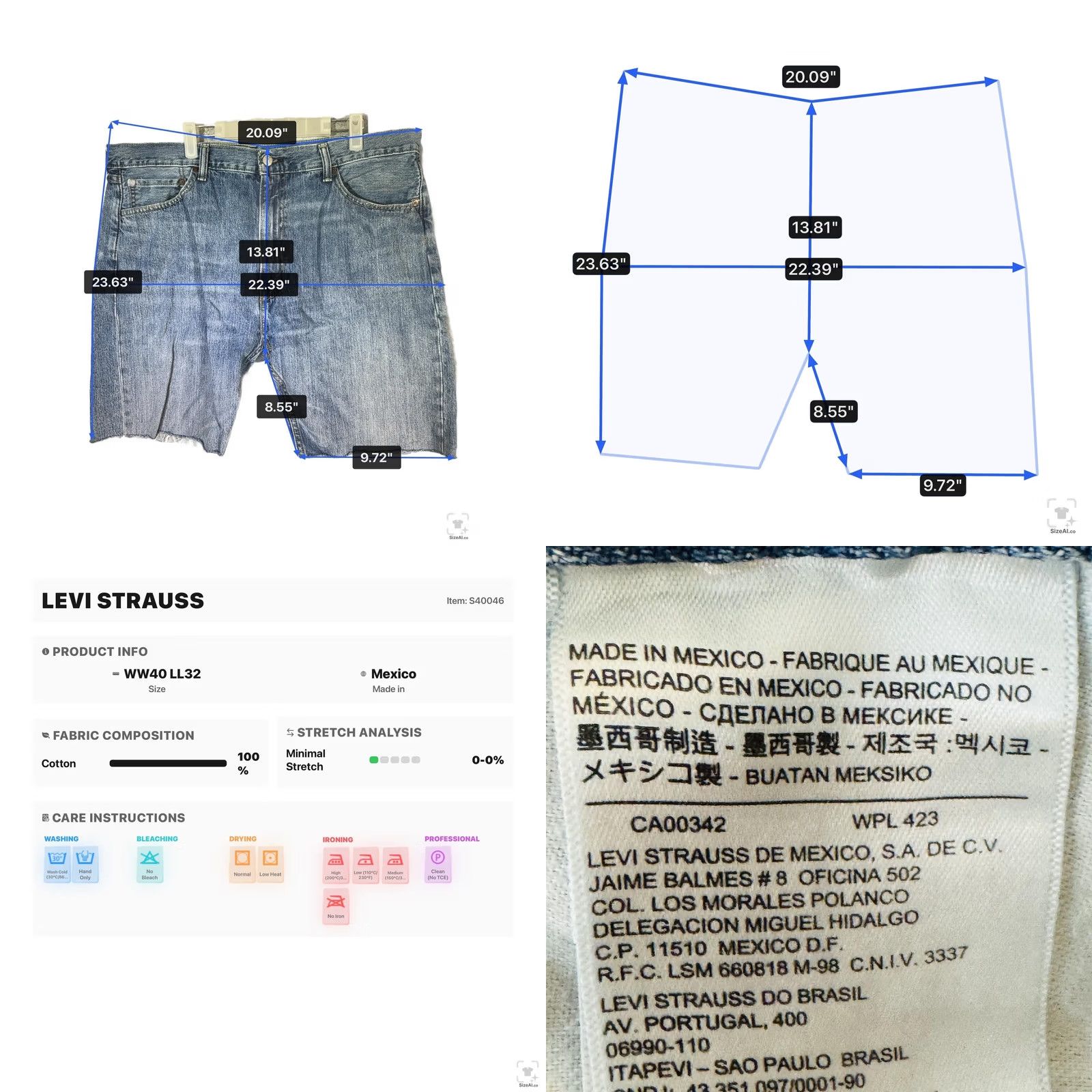 Denime Levi Strauss & Co. 505 Denim Cutoff Shorts Bermuda Mens W40 L32 Blue Cotton Frayed Hem Distressed 5-Pocket Size US 40 / EU 56 - 8 Thumbnail