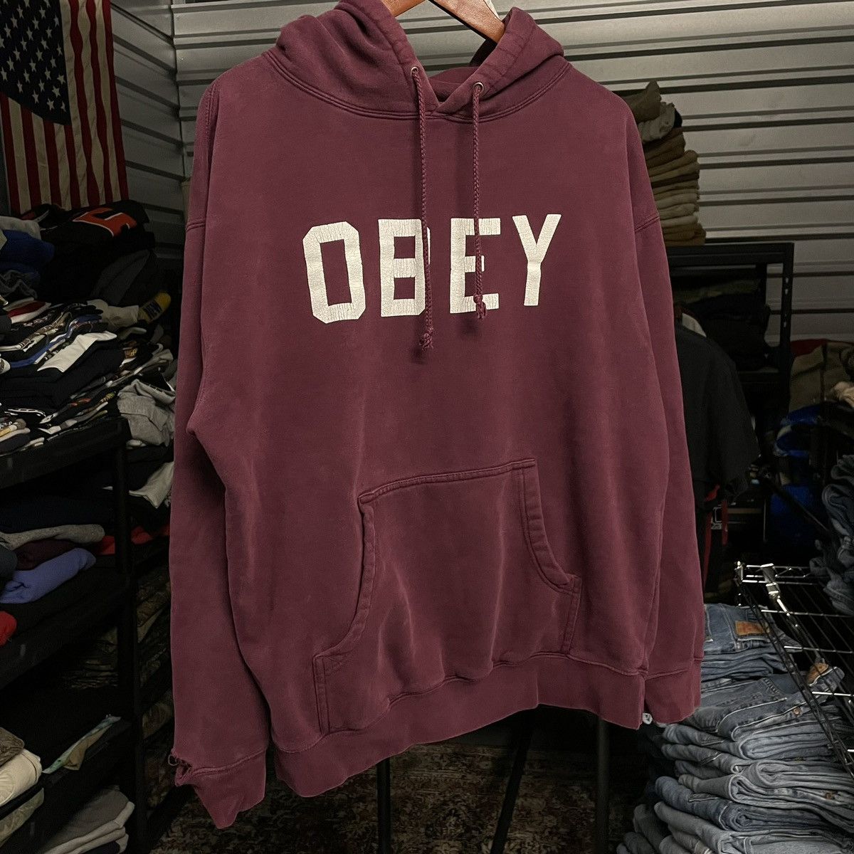 Maroon obey hoodie outlet