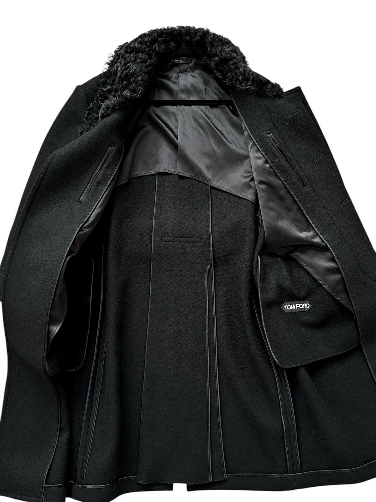 Tom Ford $6,000 Shearling Collar Wool Overcoat Size US S / EU 44-46 / 1 - 2 Thumbnail