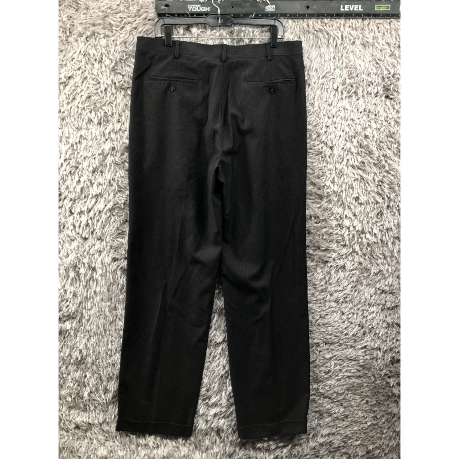 Vintage Axist Mens Dress Pants 36x34 Black Pin Striped Size US 36 / EU 52 - 5 Thumbnail
