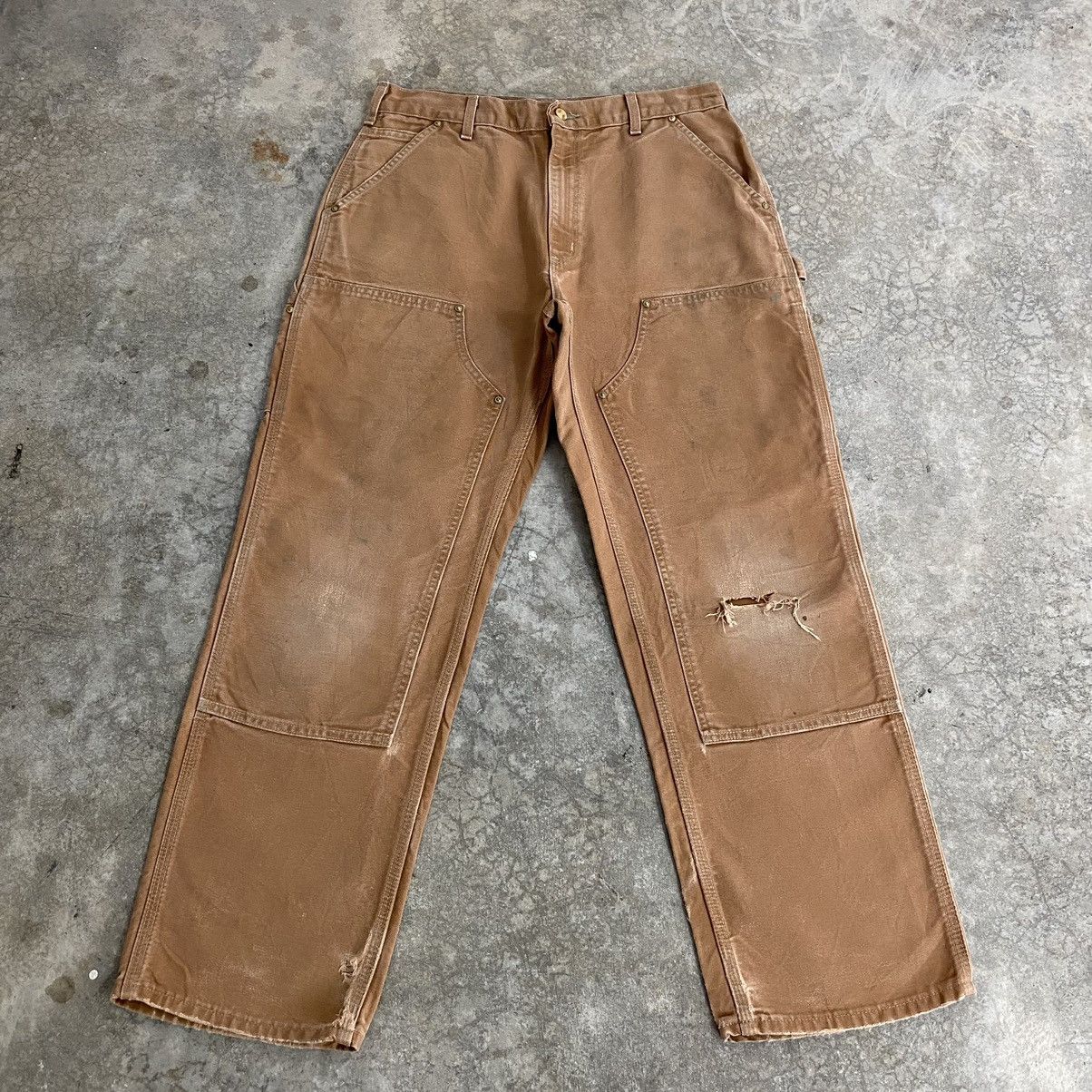 Carhartt Vintage Carhartt Double Knee Ripped Carpenter Work Pants Size US 33 - 1 Thumbnail