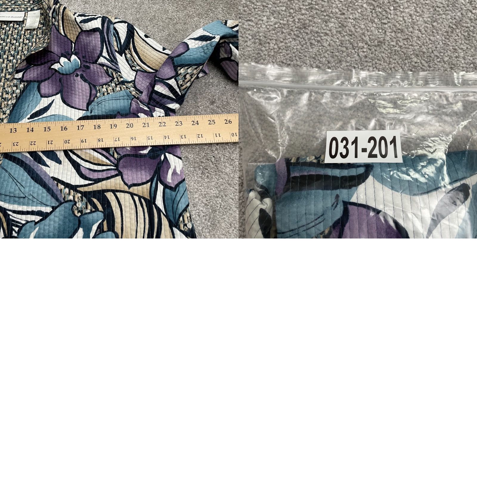 Vintage Alfred Dunner Jacket Womens 12 Purple Floral Reversible Open All Seasons Long Sleeve Casual Workwear Classic Designer Size XL / US 12-14 / IT 48-50 - 8 Thumbnail