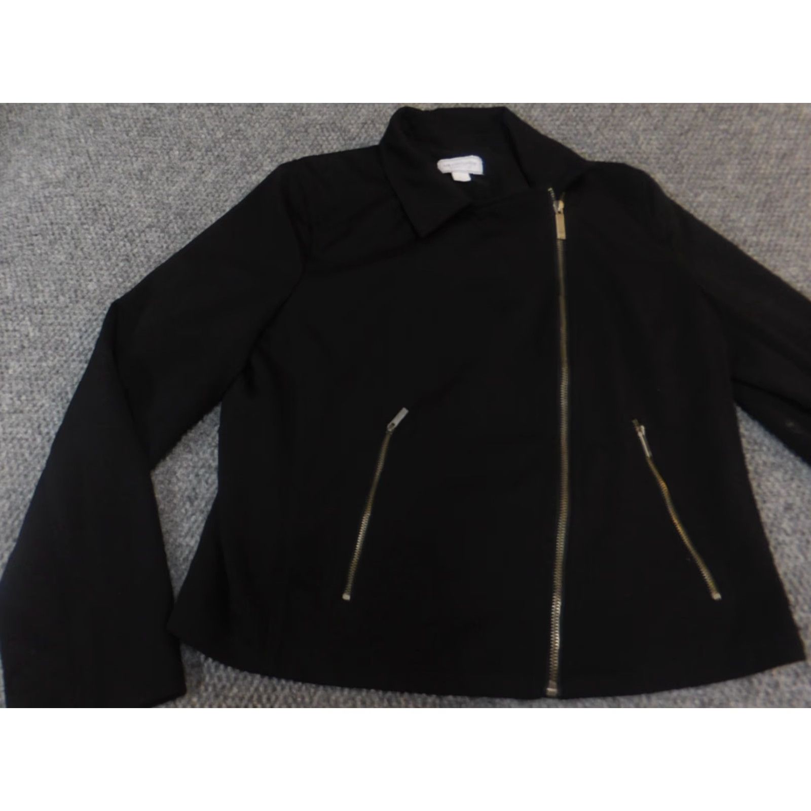 Liz Claiborne Liz Claiborne Womens Coat L black full zip Simply Liz Coat Women Regular L Black Polyester Softshell Zipper Breathable Casual Winter Size L / US 10 / IT 46 - 4 Thumbnail