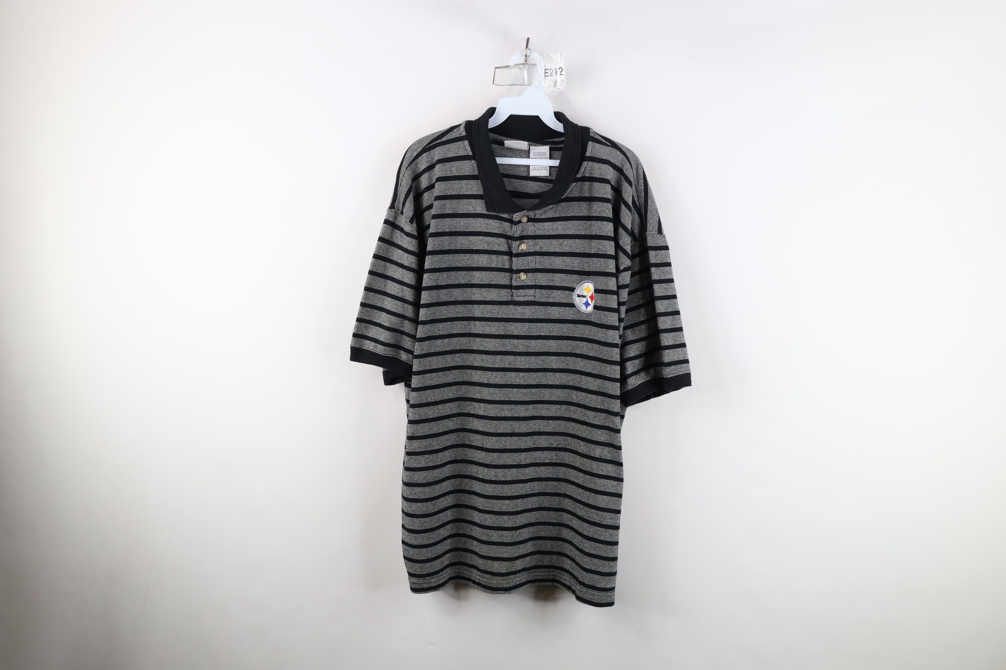 Vintage Vintage 90s Striped Pittsburgh Steelers Football Polo Shirt Size US XL / EU 56 / 4 - 1 Thumbnail