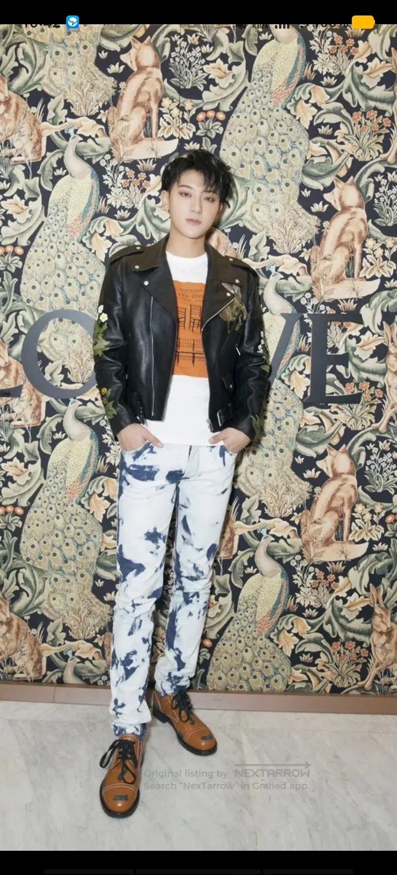 Loewe Loewe Vintage Distressed Leather Printed Leather Jacket Size US S / EU 44-46 / 1 - 9 Thumbnail