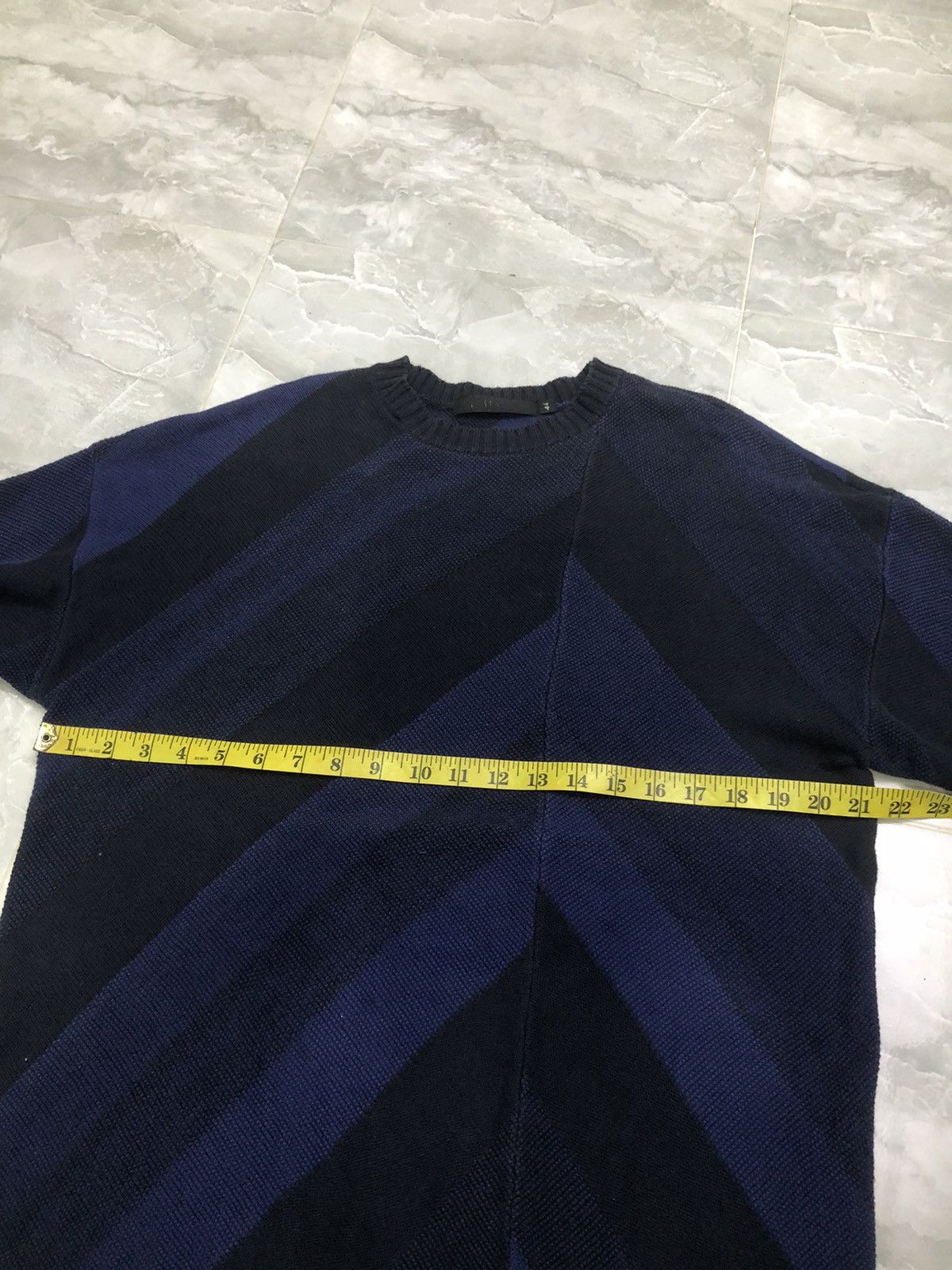 GOSTAR DE FUGA FUGA Navy Geometric Drop-Shoulder Knit Sweater Size US L / EU 52-54 / 3 - 16 Thumbnail
