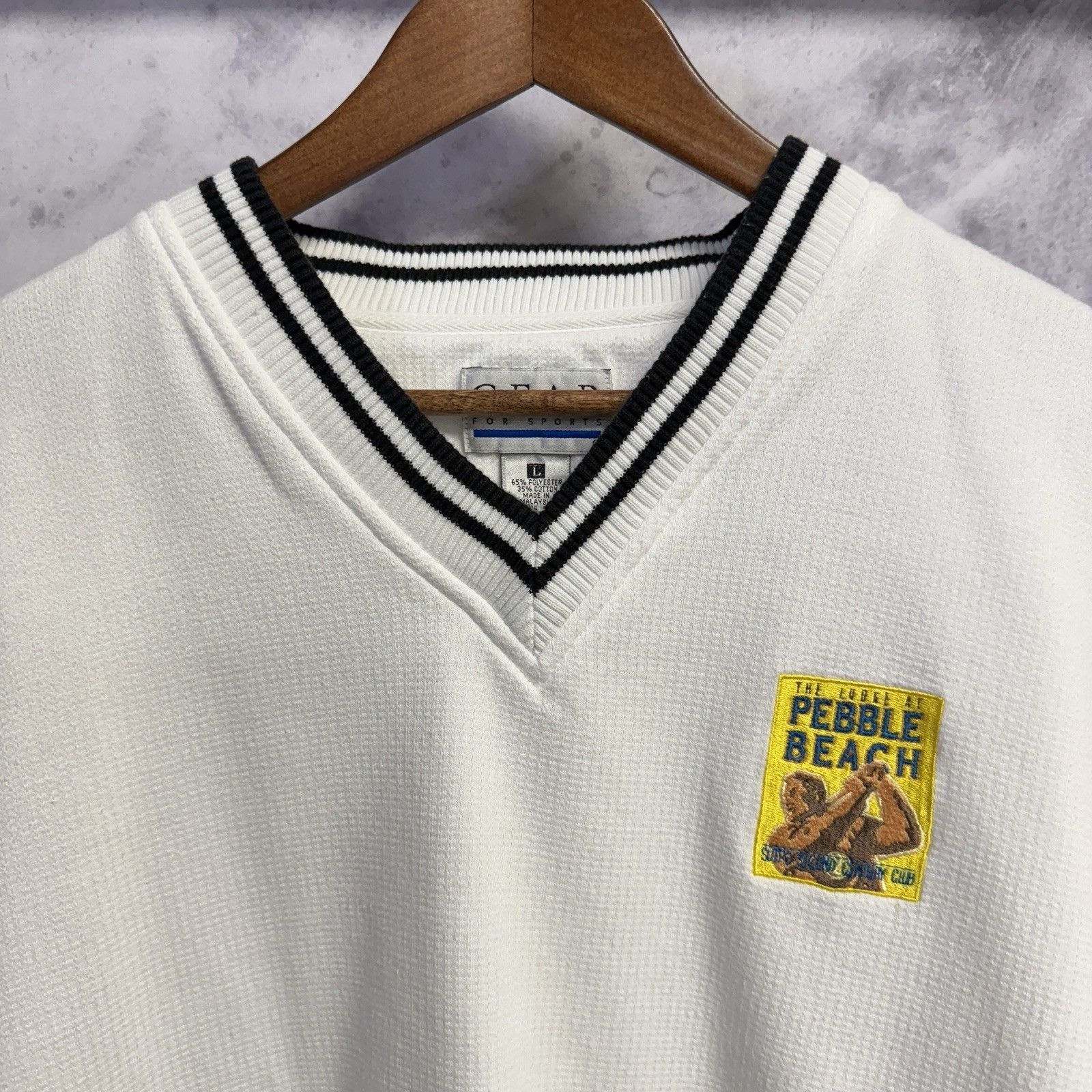 Vintage Vintage Pebble Beach Sweatshirt Mens Large 23.5x26 White Size US L / EU 52-54 / 3 - 1 Thumbnail