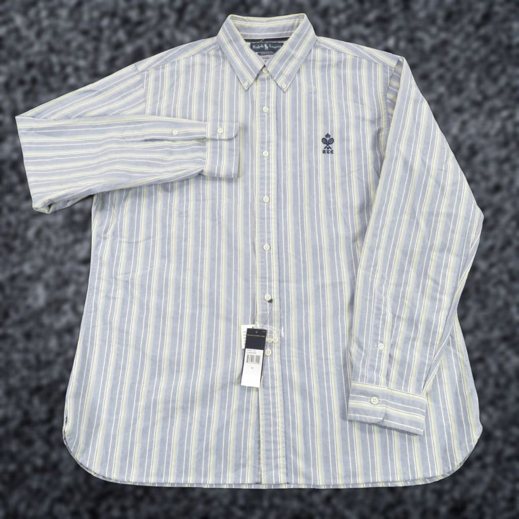 Polo Ralph Lauren VTG Polo Ralph Lauren Shirt Men XL Blue Oxford OCBD Tennis Club Crest 90s Size US XL / EU 56 / 4 - 1 Thumbnail
