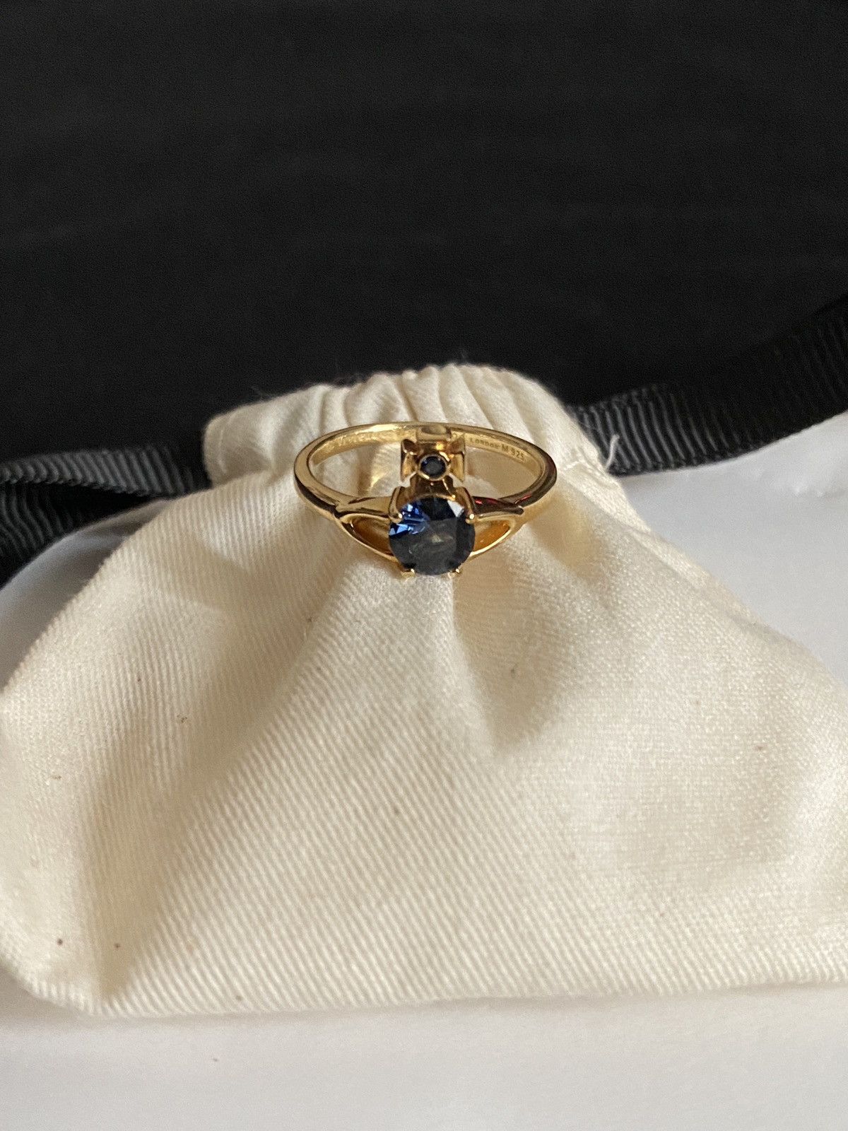 image of Vivienne Westwood Silver 925 Reina Ring Orb in Gold, Men's