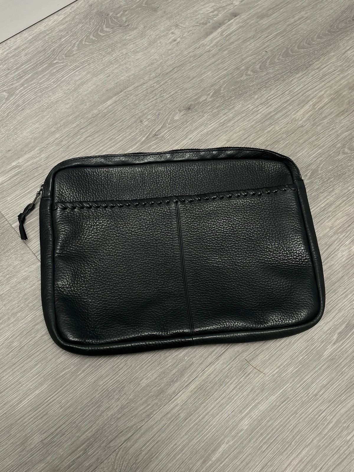 John Varvatos Leather Whipstitched Pouch Size ONE SIZE - 10 Thumbnail