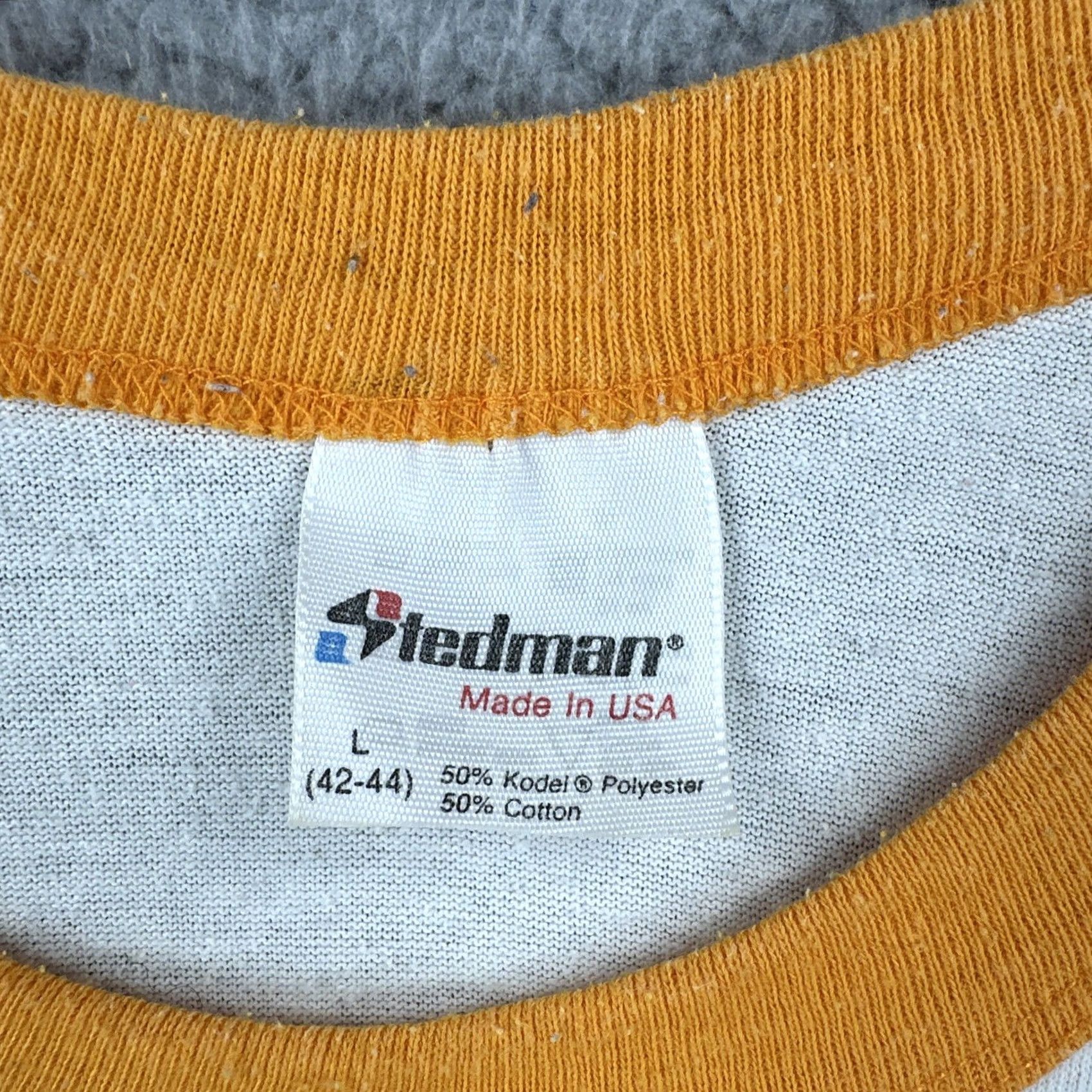 Vintage VINTAGE Stedman T Shirt White Ringer Graphic Tee Mens L 1980s Made in USA Physics Test I Hate Sig Figs Size US L / EU 52-54 / 3 - 6 Thumbnail