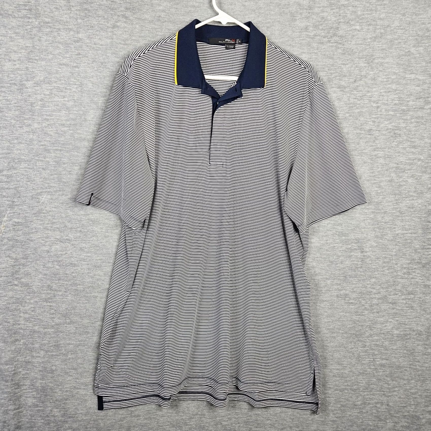 Ralph Lauren RLX Ralph Lauren Polo Shirt Striped Navy White XL Men's Shirts Polo Shirt Button Crew Neck Casual Short Sleeve Size US XL / EU 56 / 4 - 2 Thumbnail