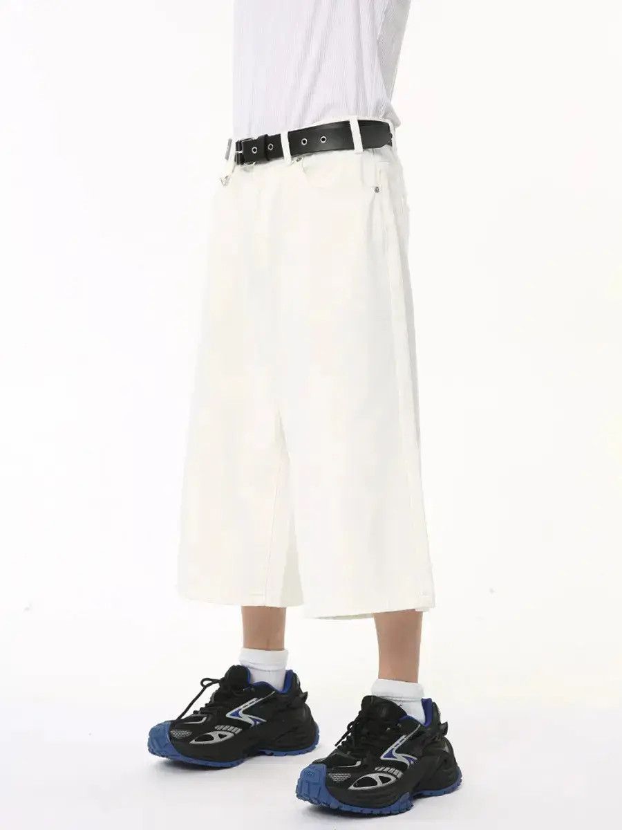 Japanese Brand Wide leg loose solid color denim shorts Size US 32 / EU 48 - 4 Thumbnail