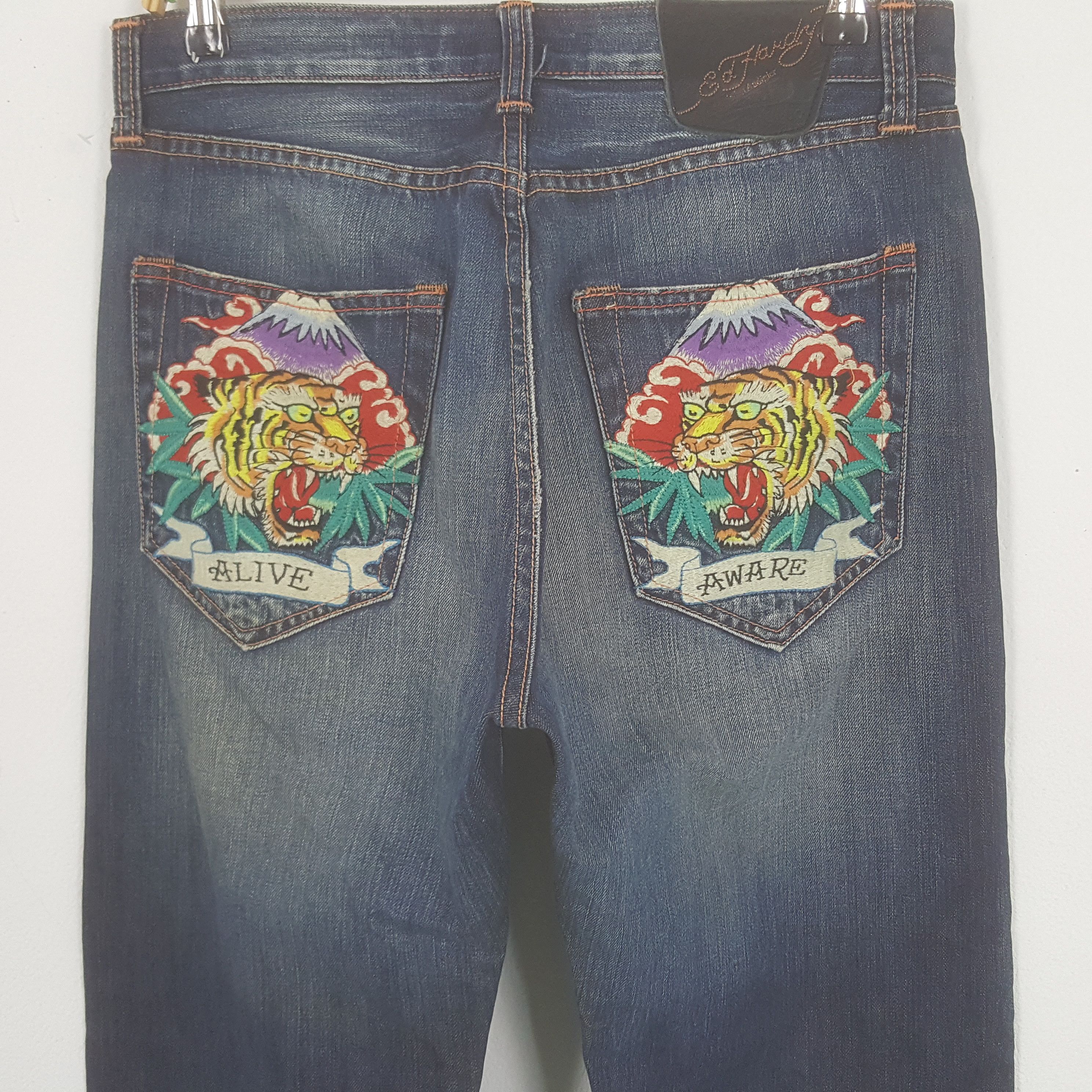 Ed Hardy Vintage Ed Hardy American Designer Embroidery Art Jeans Size US 31 - 2 Thumbnail
