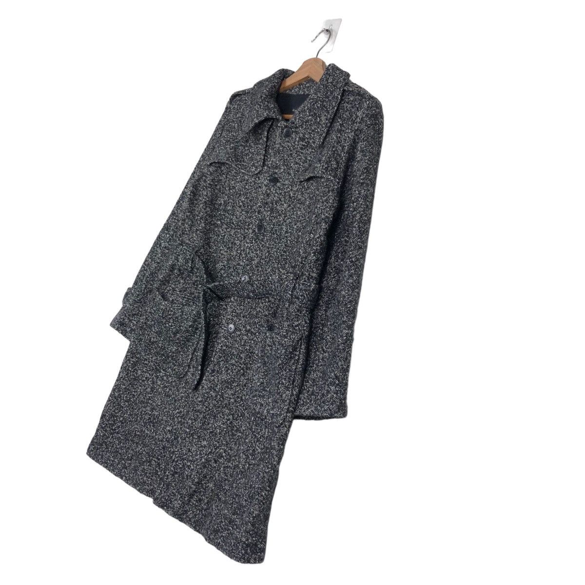 agnes b. Rich Black Wool Long Fly Coats Jacket Agnes B. Belted Japan Size US M / EU 48-50 / 2 - 2 Thumbnail