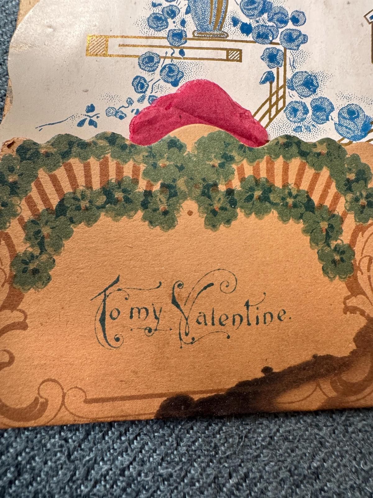 Designer 1920s Lace Die Cut Valentine’s Day Card printed in Germany Size ONE SIZE - 9 Thumbnail