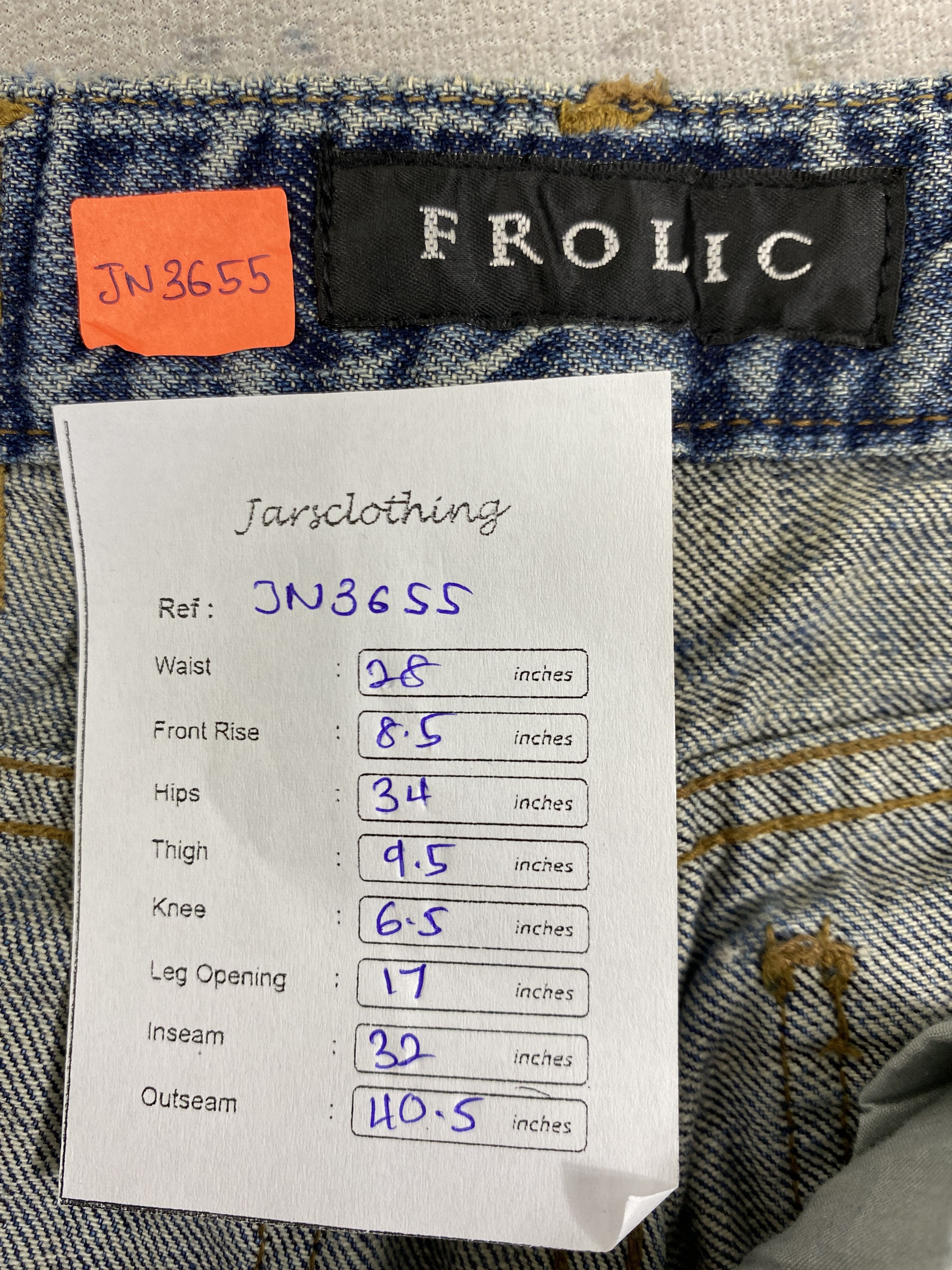 If Six Was Nine Distressed Vintage Frolic Flare Jeans 28x32 Denim- JN3655 Size 42" / US 20 - 8 Thumbnail