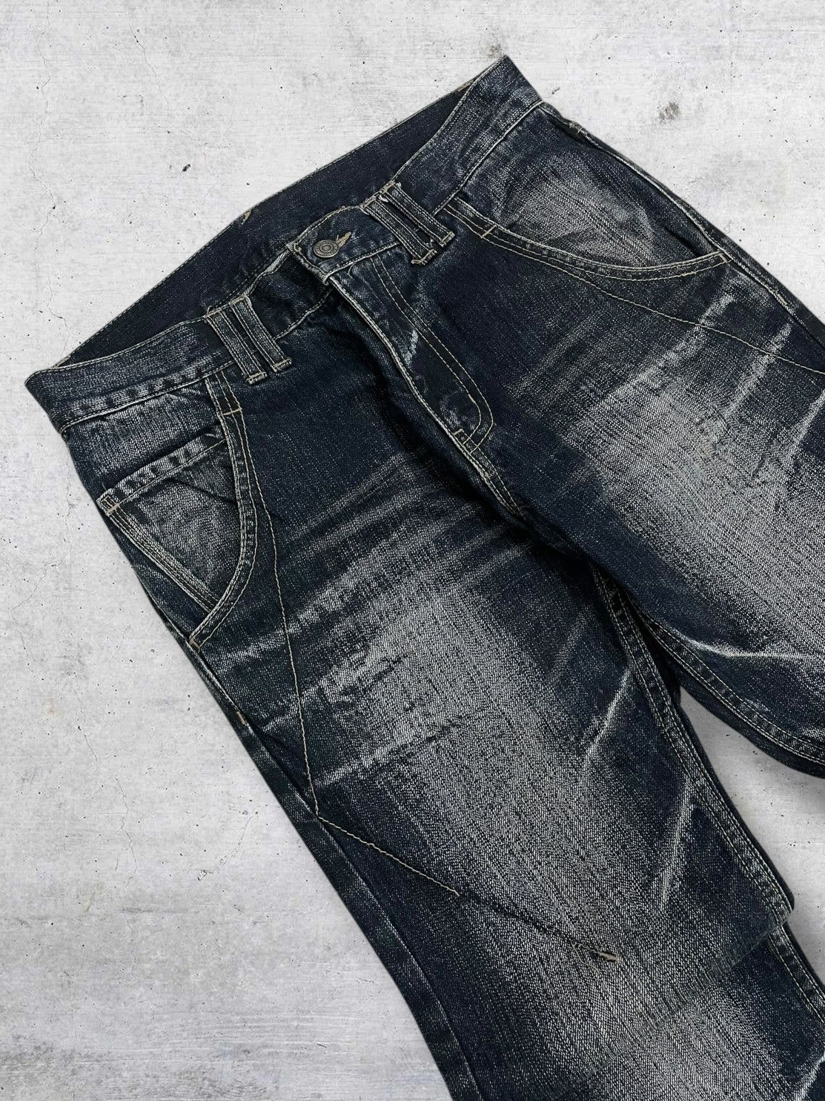 PPFM VINTAGE PPFM 90S OG JAPAN DESIGNER WHISKERING WORN OUT DENIM Size US 30 / EU 46 - 7 Thumbnail