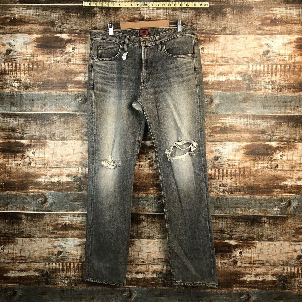 Edwin DL Edwin 503 Black Distressed Denim Pants #C278 Size US 34 / EU 50 - 1 Thumbnail