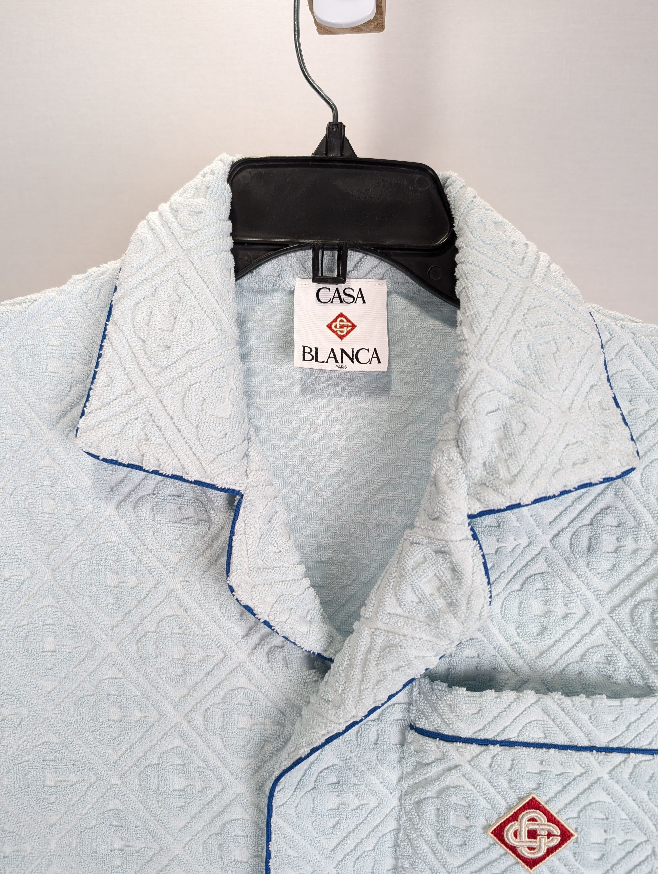 Casablanca o1rshd1 DUP / Towelling Monogram Collar Shirt in Light Blue Size US S / EU 44-46 / 1 - 3 Thumbnail
