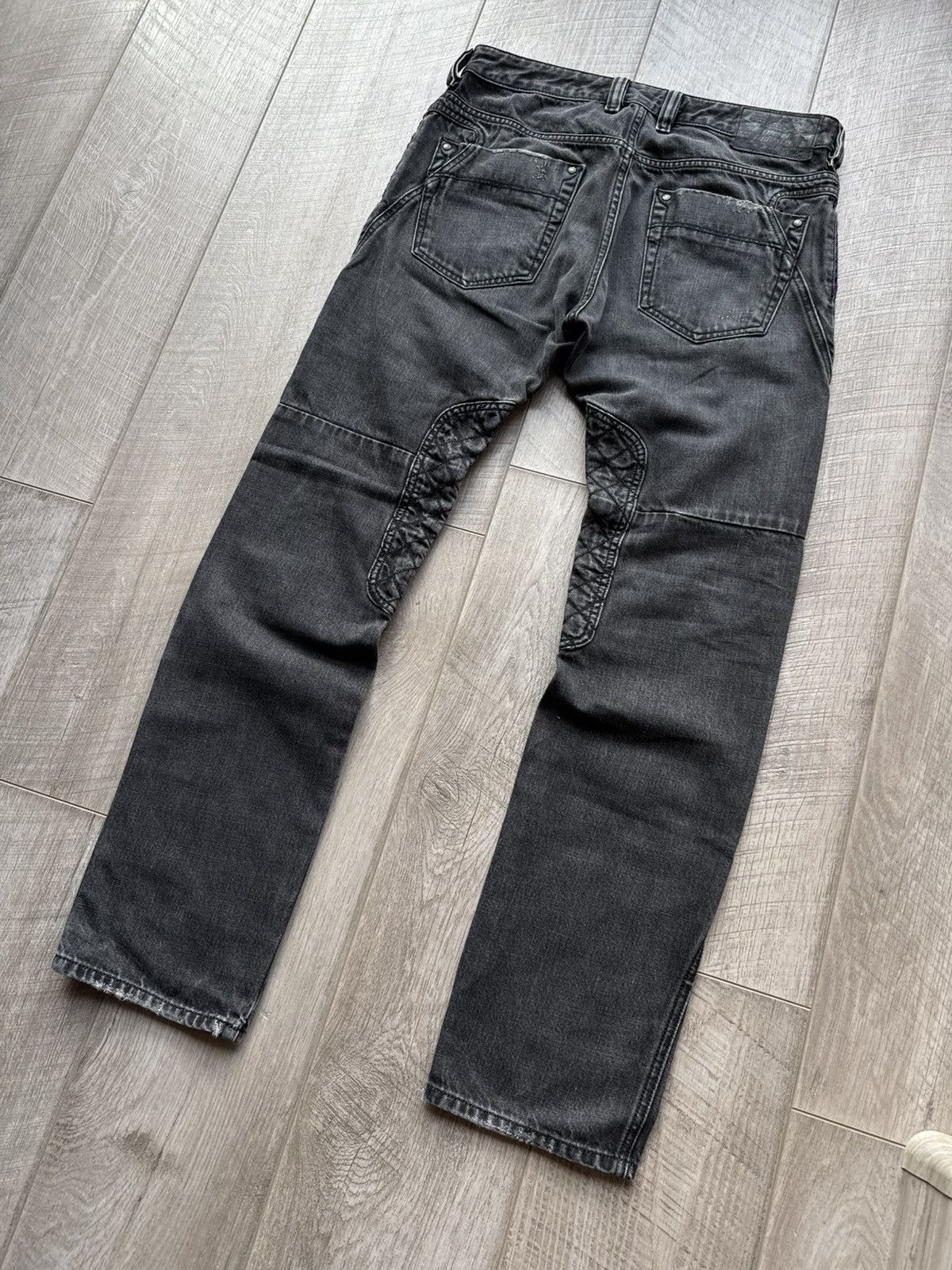 Diesel Diesel Biker Paint Drip Slim Fit Distressed Jeans Denim Size US 31 - 16 Thumbnail
