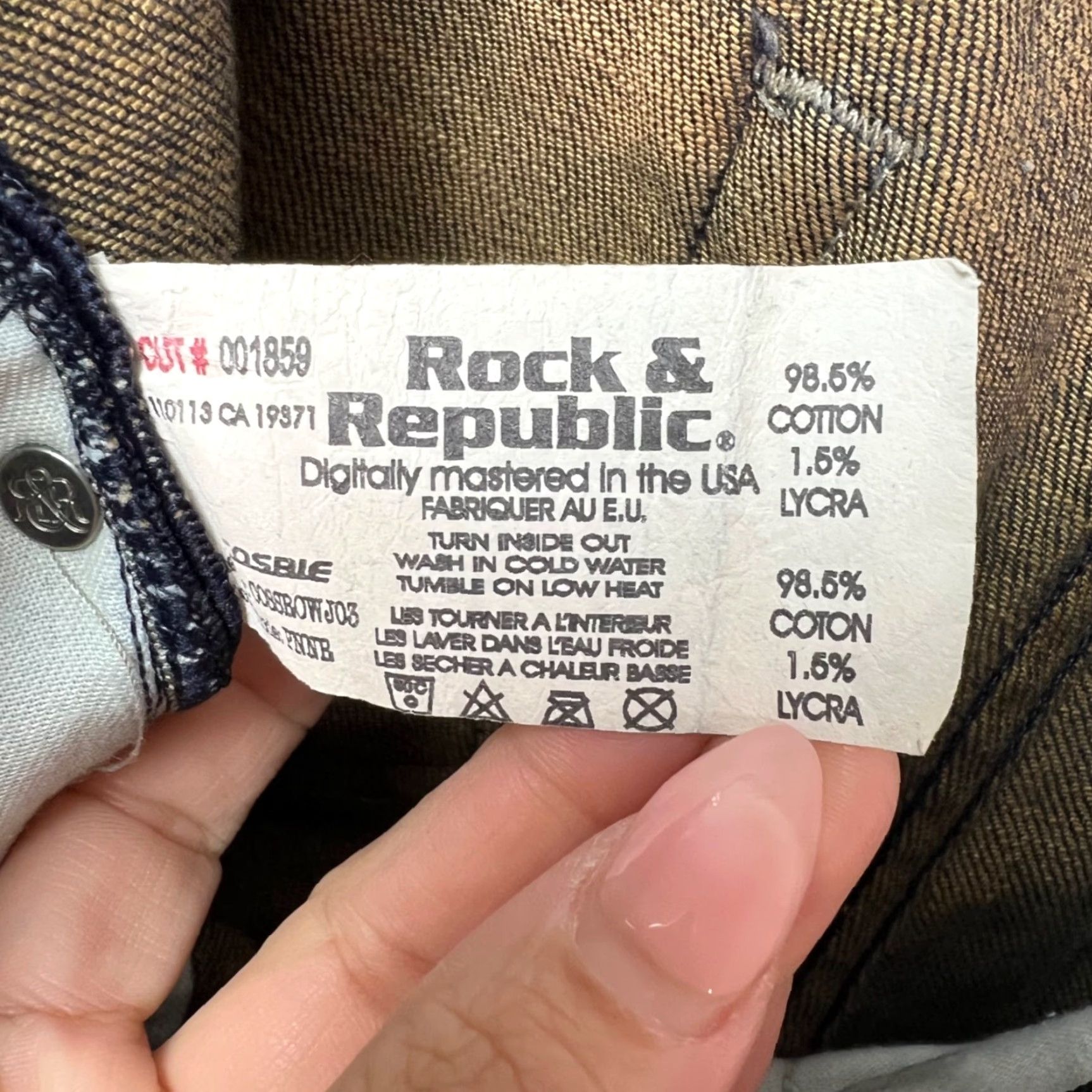 Vintage Rock & Republic Jeans Skinny Distressed Denim 29 Womens Slim 5-Pocket Blue Cotton Blend Inseam 36 Vintage: No Size 29" - 5 Thumbnail