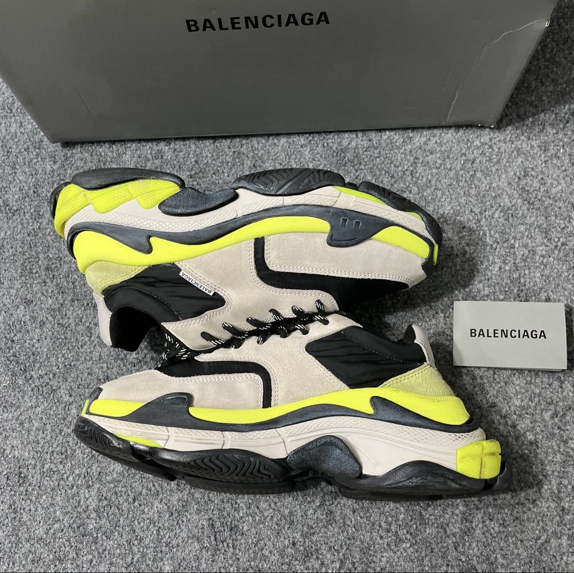 Balenciaga Balenciaga Triple S Sneaker Light Grey Neon Grailed