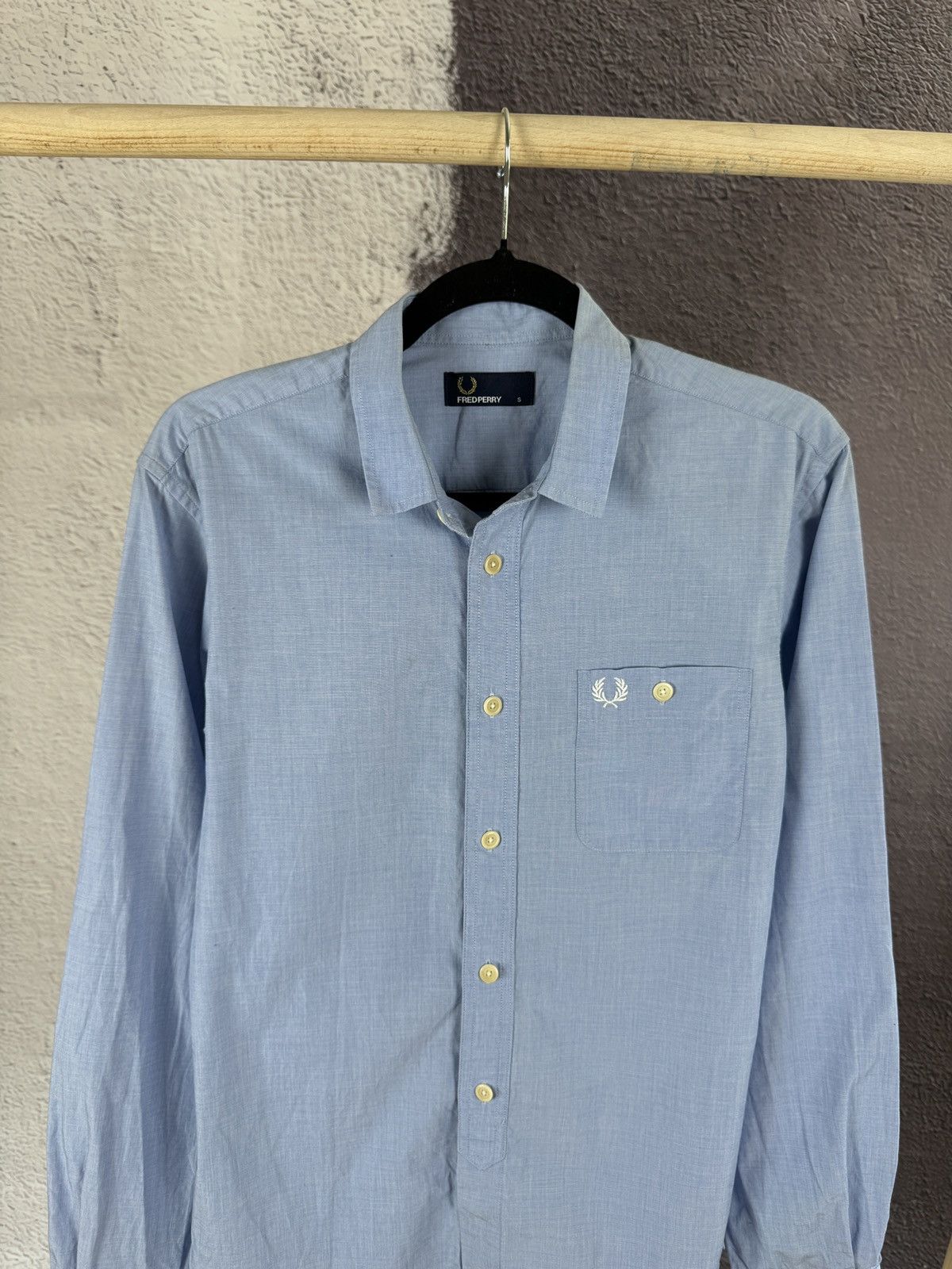 Fred Perry Fred Perry blue long sleeve pocket shirt logo Size US S / EU 44-46 / 1 - 2 Thumbnail