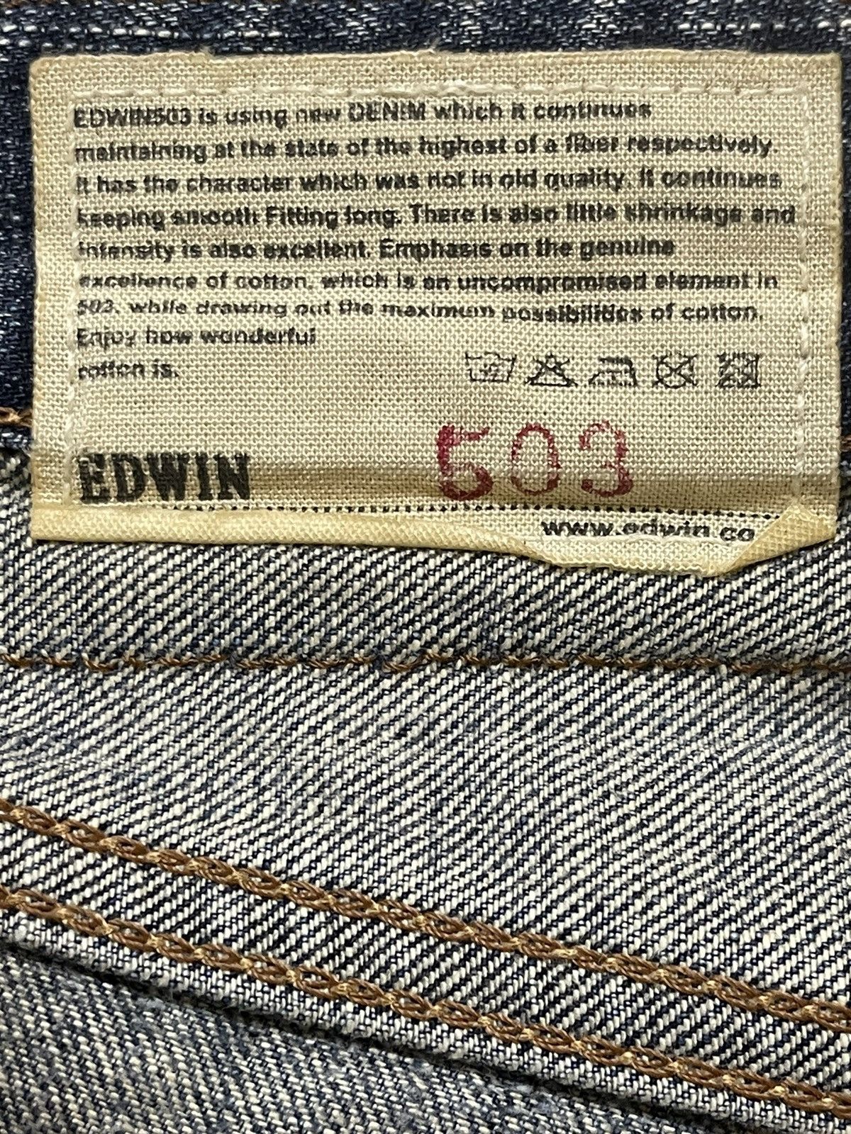 Vintage Edwin 503 Faded Wash Distressed Style Jeans