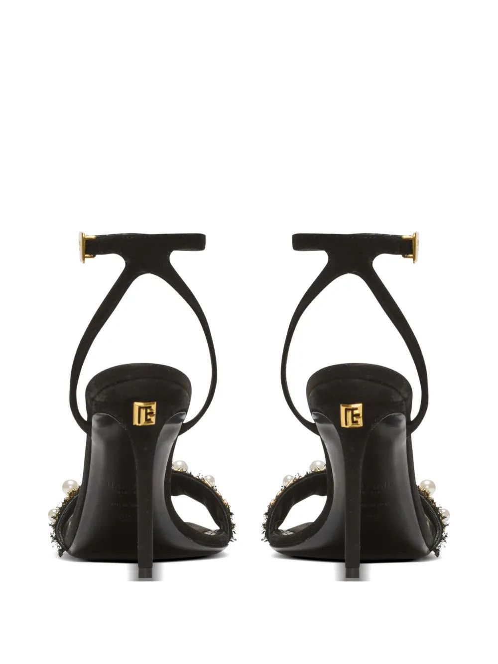 Balmain o1s1wg111225 110mm Suede Sandals in Black Size US 10 / IT 40 - 4 Thumbnail