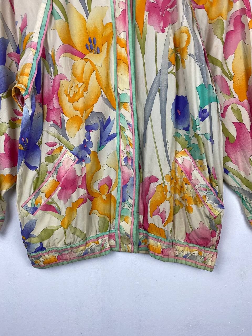 Leonard Paris leonard silk floral jacket nice design Size L / US 10 / IT 46 - 3 Thumbnail