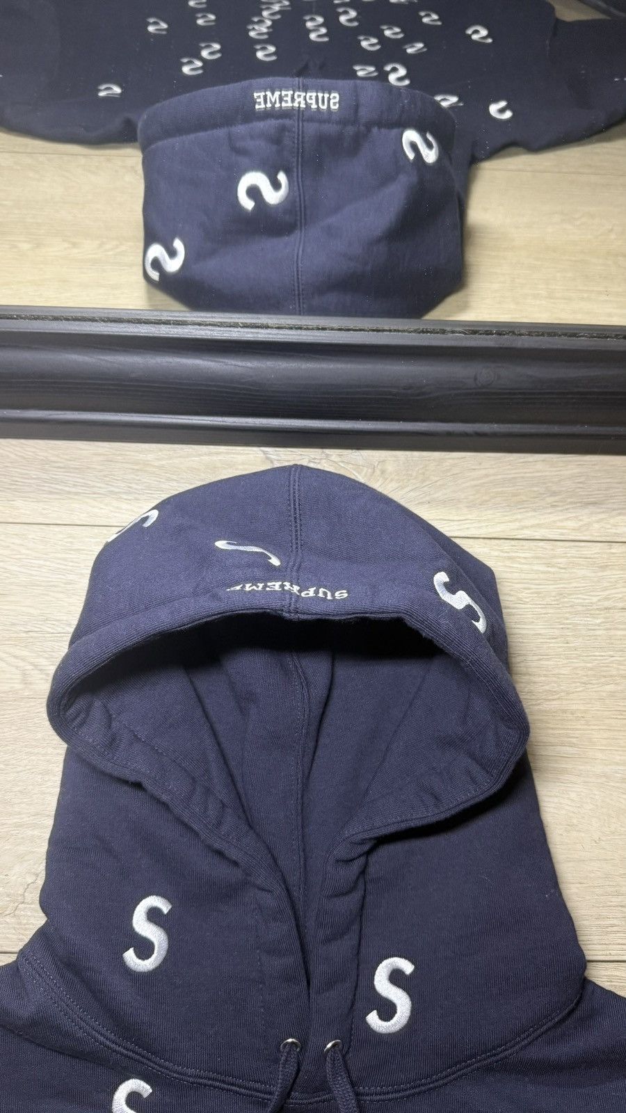 Supreme Rare New Navy Supreme Embroidered S All Over Print Hoodie Size US M / EU 48-50 / 2 - 5 Thumbnail