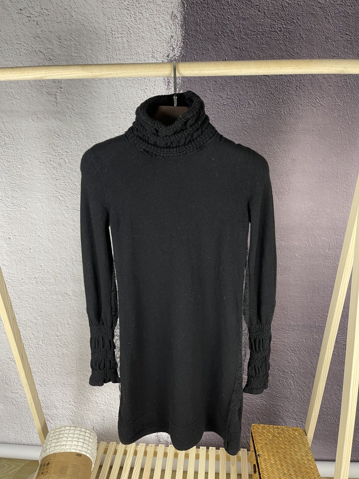 Christian Lacroix Christian Lacroix wool fitted black classic midi dress Size S / US 4 / IT 40 - 2 Thumbnail