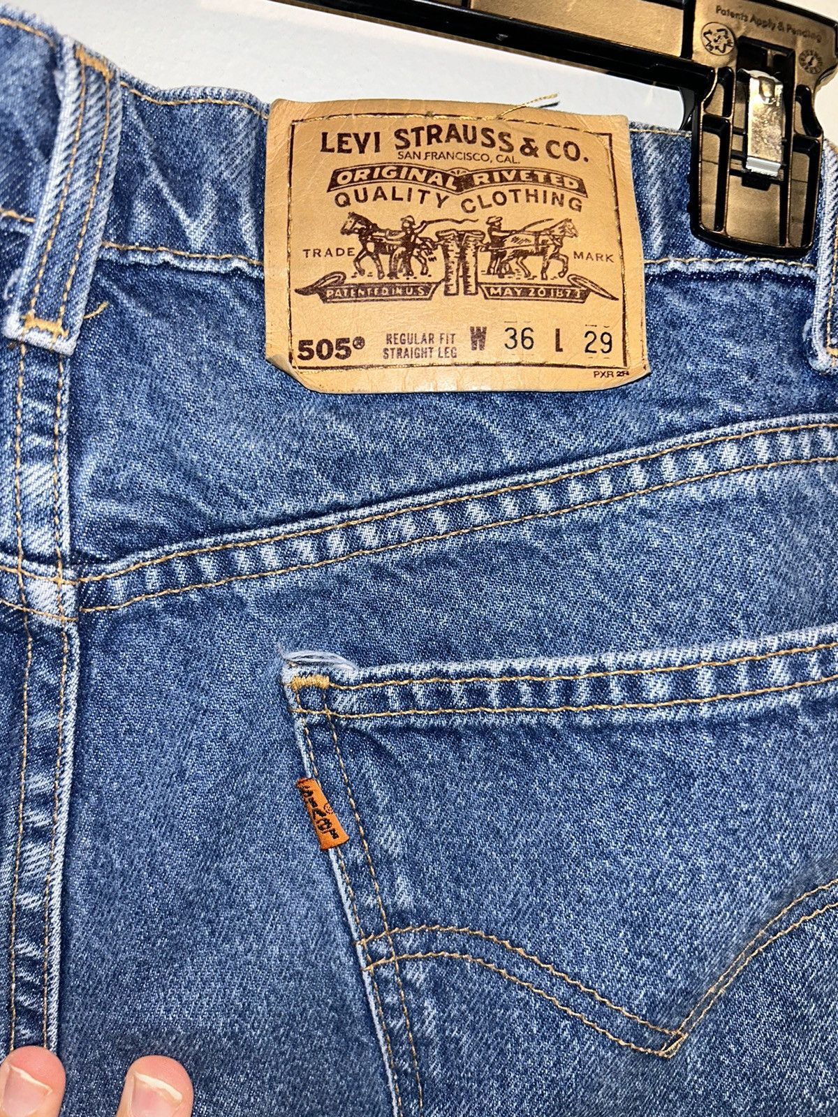 Levi's × Vintage Orange Tab Levi 505s 36x29 Size US 36 / EU 52 - 3 Thumbnail