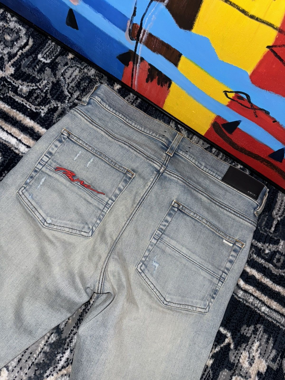 Amiri Amiri checkered patch mx1 jeans Size US 32 / EU 48 - 6 Thumbnail