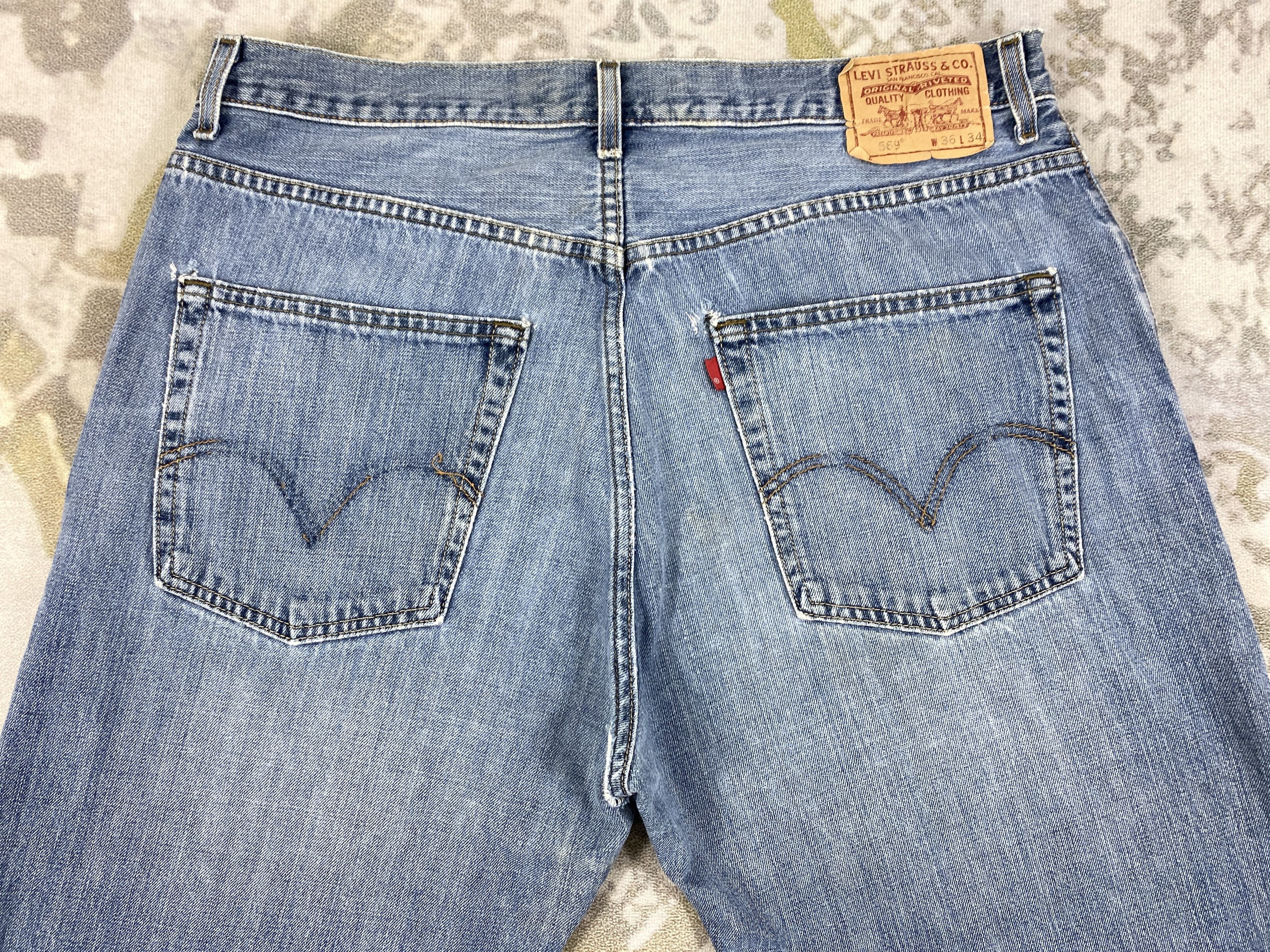 Levi's Distressed Vintage Levi's 569 Loose Denim 36 x 32.5 -JN729 Size US 36 / EU 52 - 4 Thumbnail