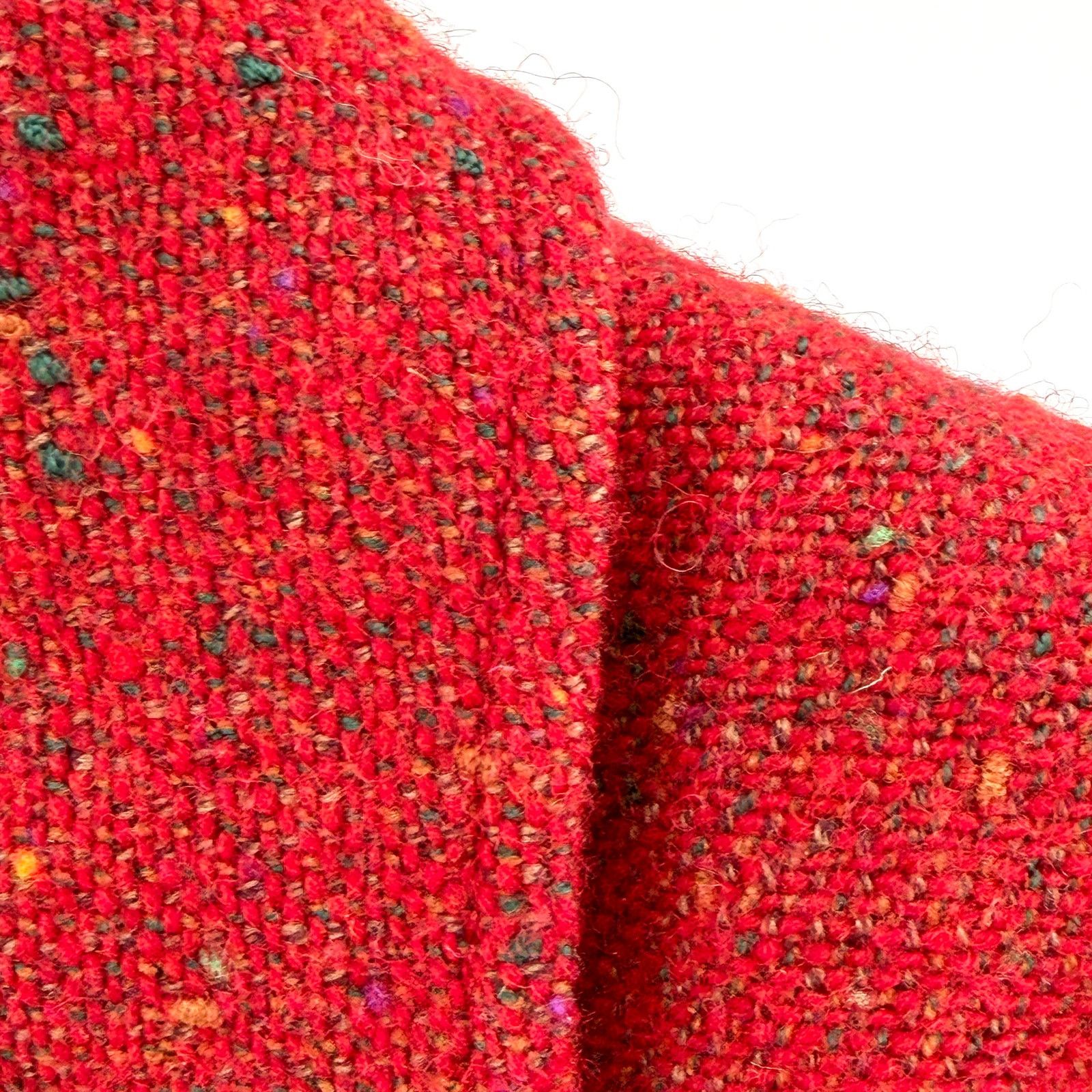 Kasper Vintage Y2K 100% Wool Red Tweed Speckled Fitted Blazer Size M / US 6-8 / IT 42-44 - 3 Thumbnail