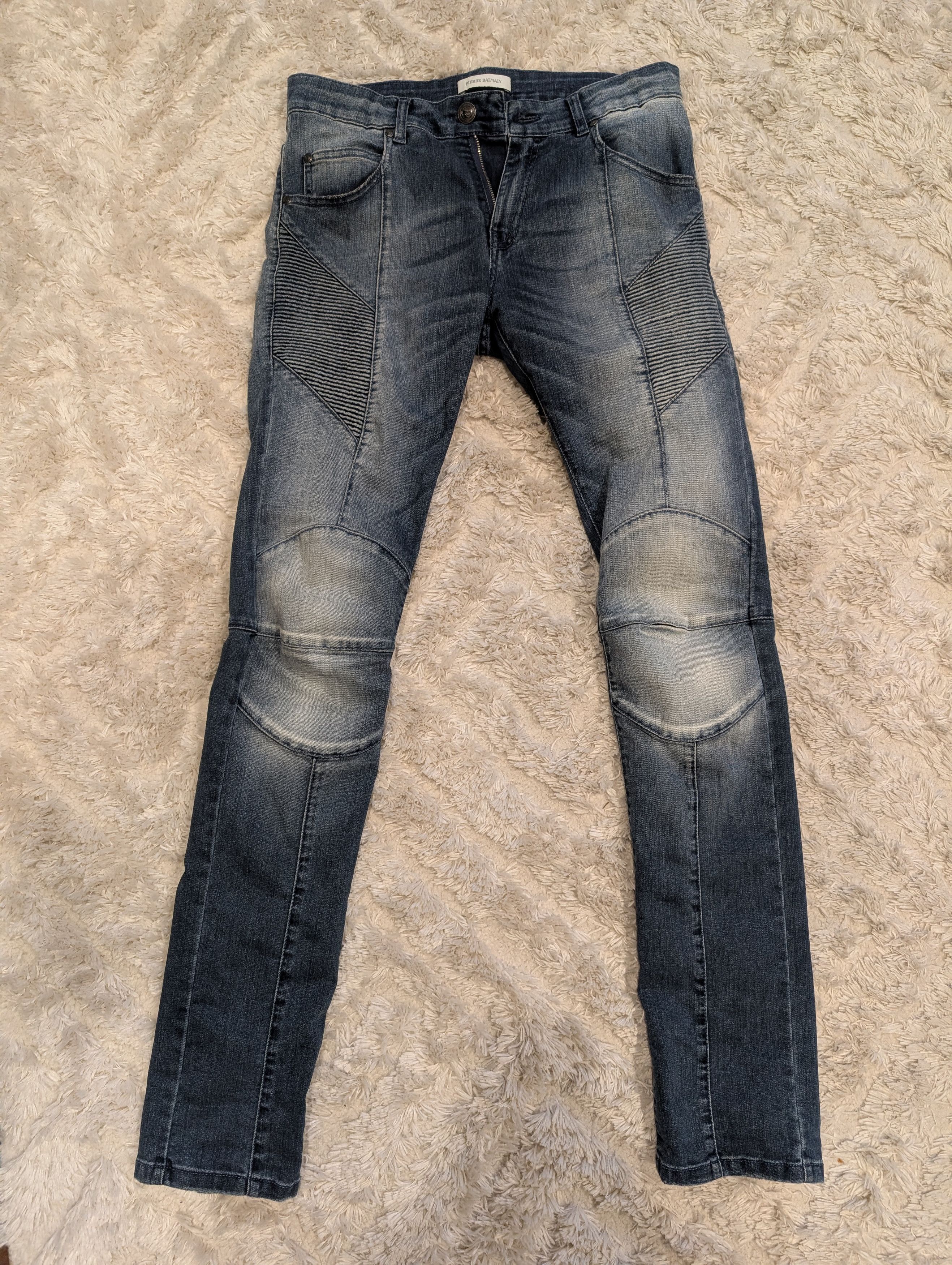 Pierre Balmain Balmain Moto Denim Jeans Size US 33 - 1 Thumbnail