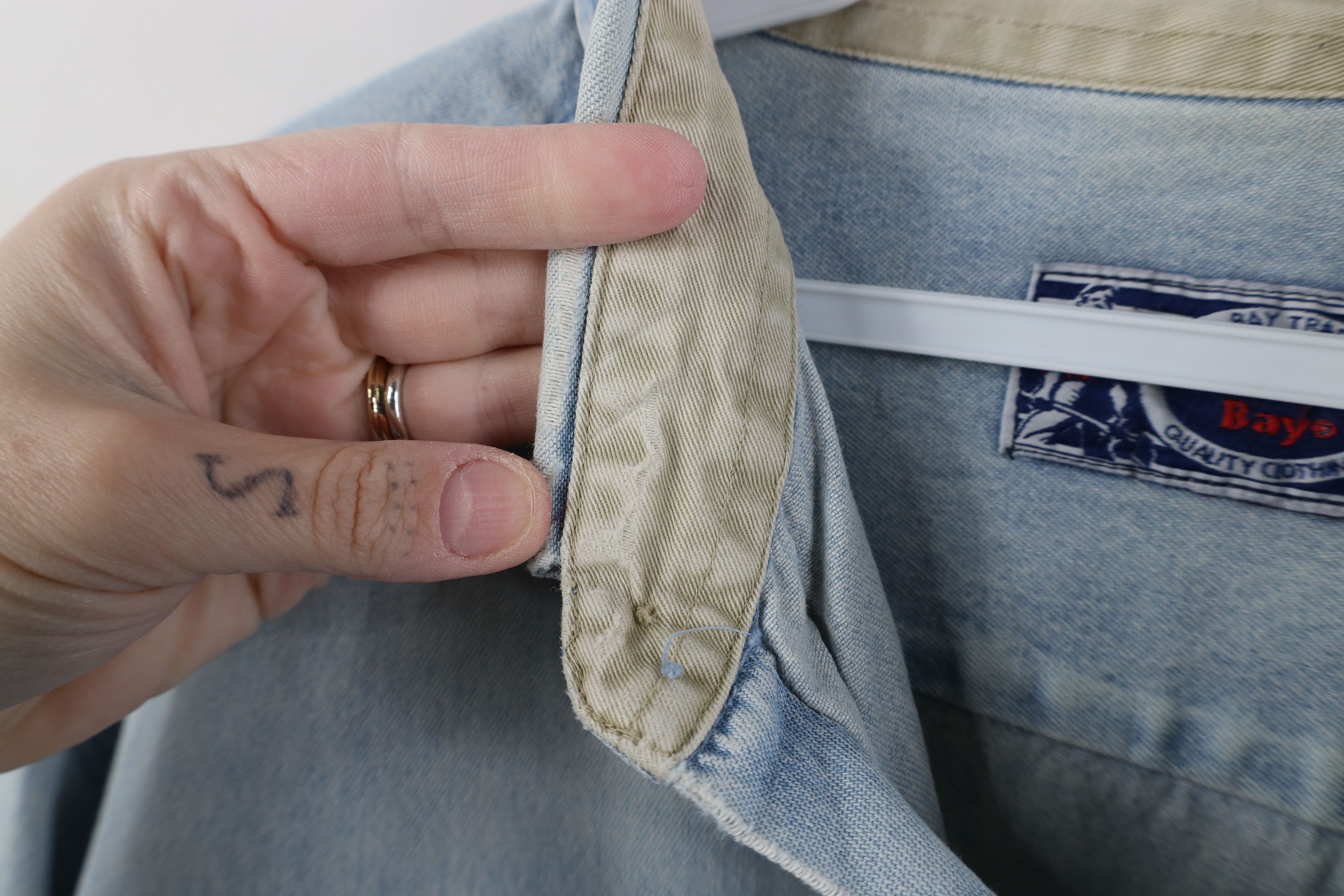 Vintage Vintage 90s Streetwear Baggy Denim Jean Button Shirt Blue Size US L / EU 52-54 / 3 - 12 Thumbnail