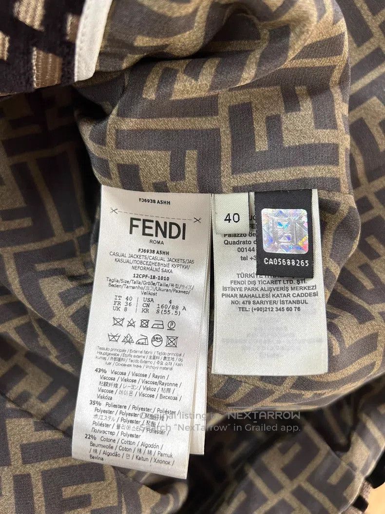 Fendi Fendi 3D embossed monogrammed suede button blazer Size XS / US 0-2 / IT 36-38 - 8 Thumbnail