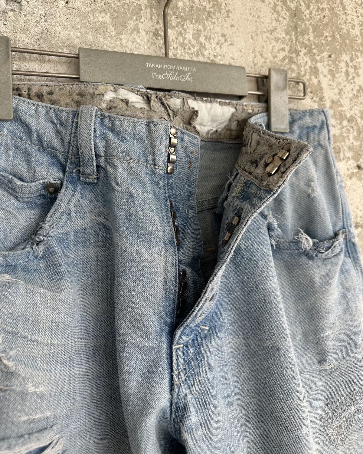Isamu Katayama Backlash Isamu Katayama Backlash ‘Leather Repair’ Distressed Denim Size US 31 - 6 Thumbnail
