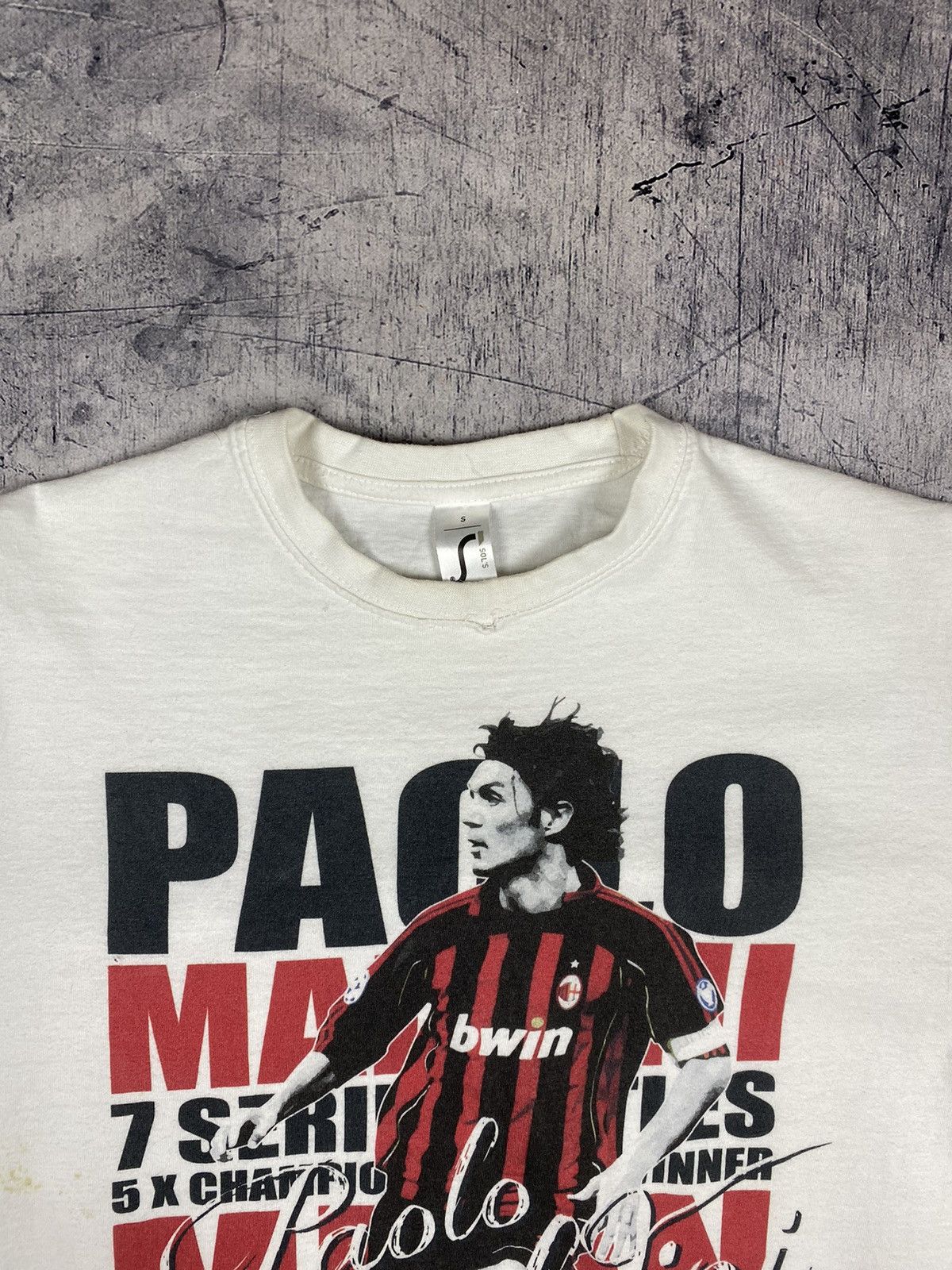 Band Tees × Vintage Vintage 00s MCMilan Paolo Maldini Legend y2k Big Logo Tee Size US S / EU 44-46 / 1 - 3 Thumbnail