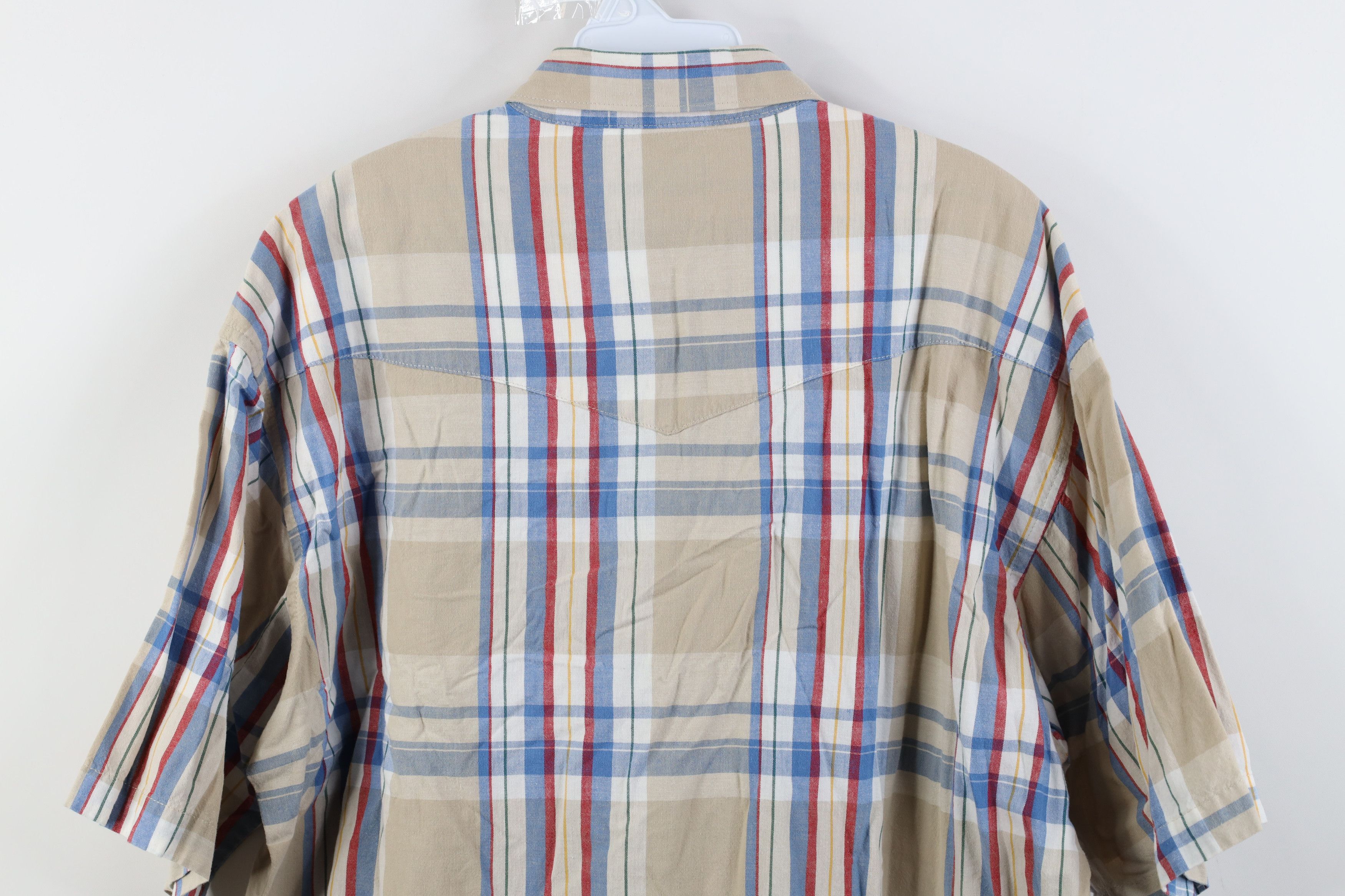 Wrangler Vintage 90s Wrangler Cowboy Snap Button Collared Shirt Plaid Size US L / EU 52-54 / 3 - 10 Thumbnail