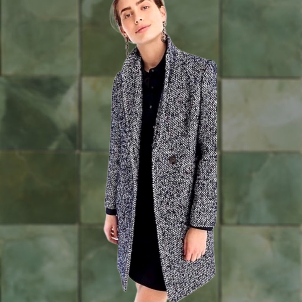 J.Crew J.CREW DAPHNE COAT ITALIAN TWEED Multicolor Wool Blend Womens Size 0 EUC H2076 Speckle Basic Coat Size XS / US 0-2 / IT 36-38 - 1 Thumbnail