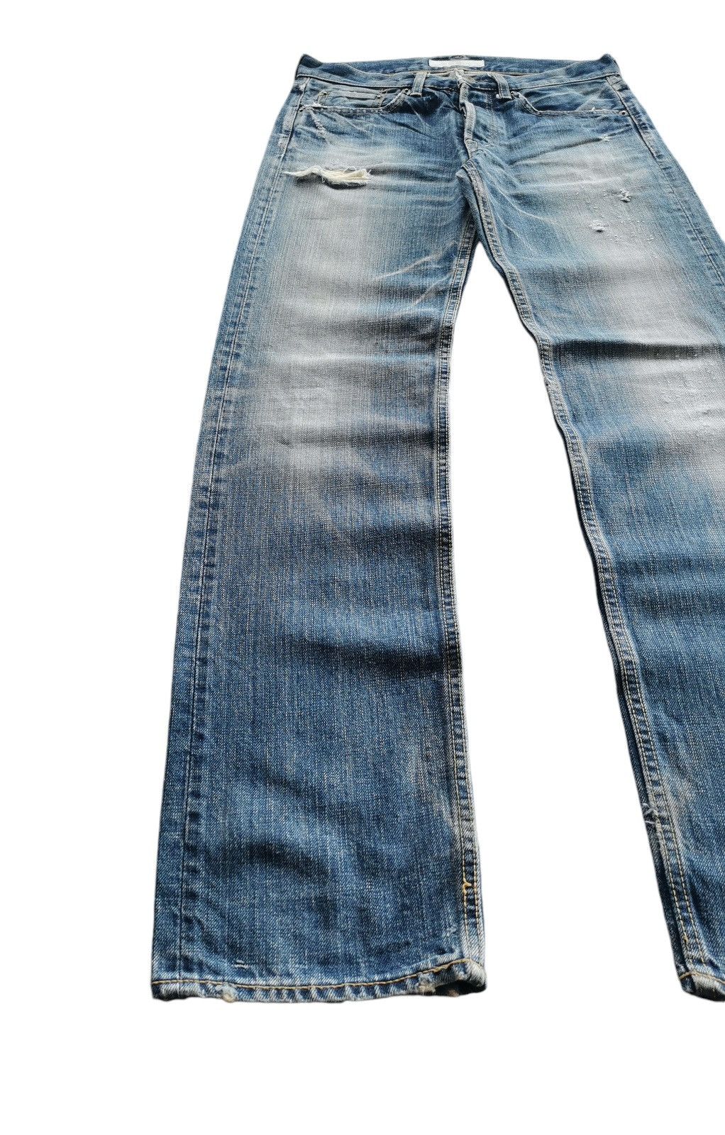 Japanese Brand Vintage DMG Distressed Japanese Denim Jeans Size US 30 / EU 46 - 4 Thumbnail